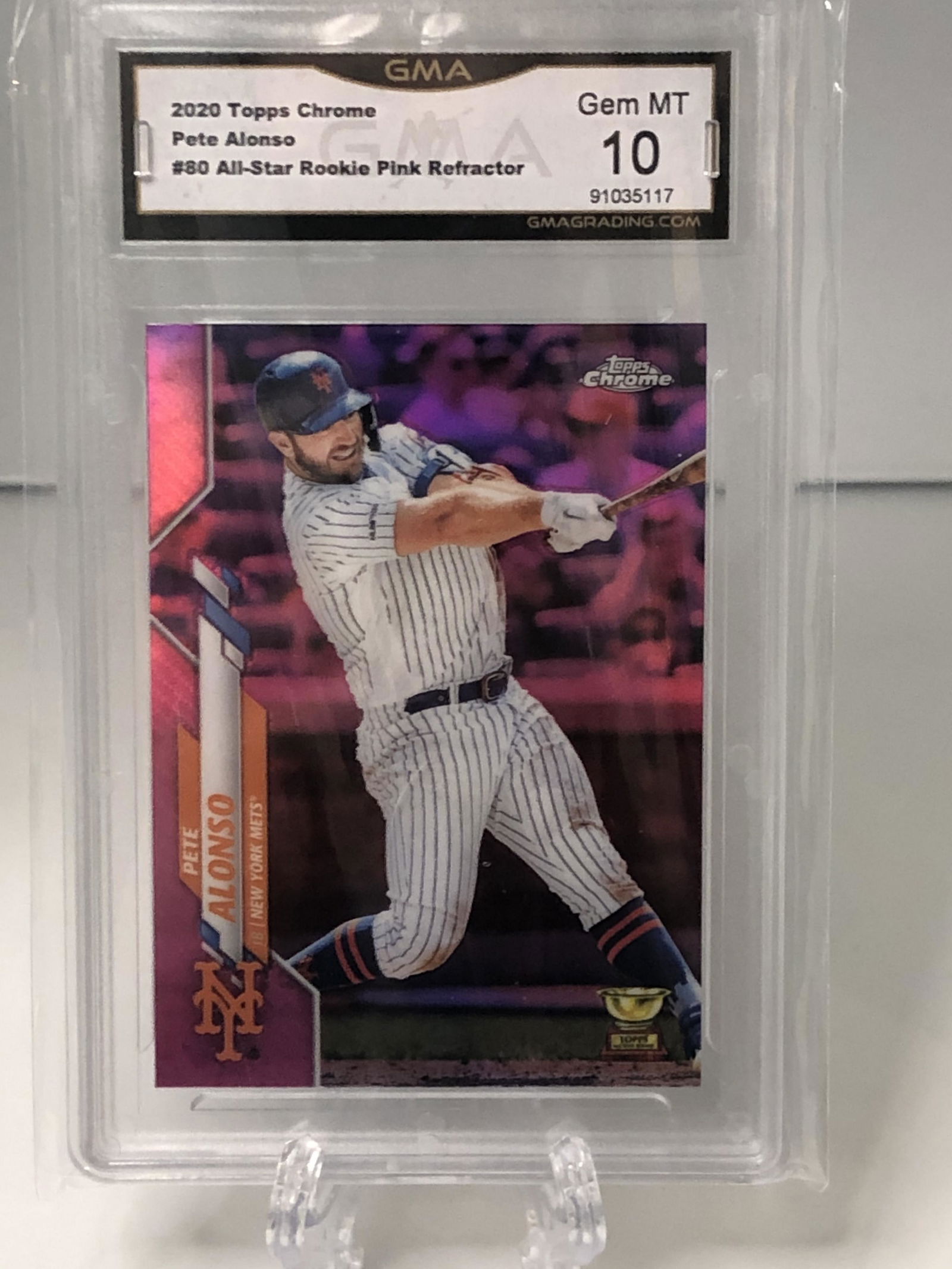 Pete Alonso Topps All-Star Rookie Pink Refractor GMA 10 (1 of 1)