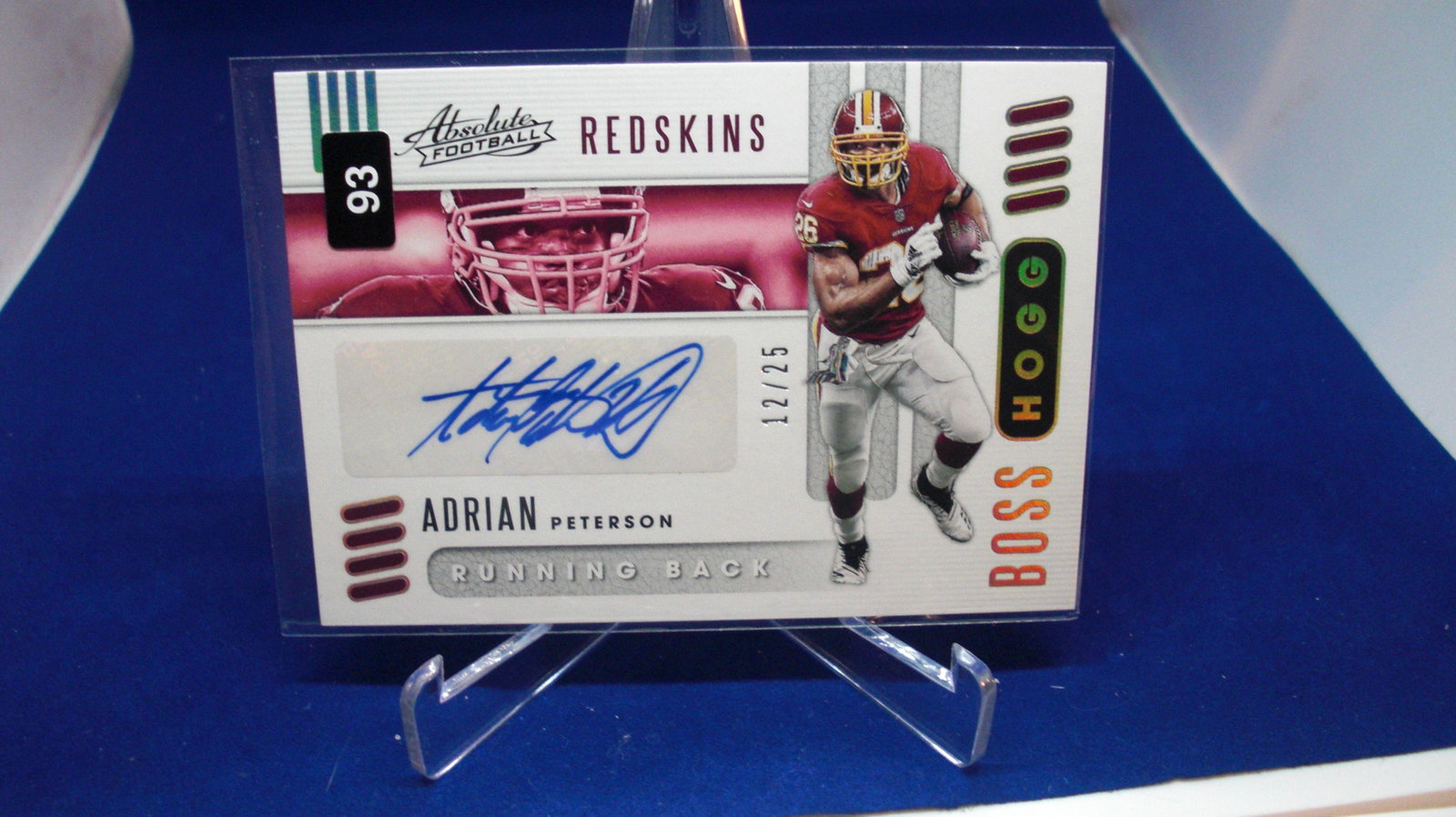 adrian peterson signatrue boss hogg #12/25: redskins