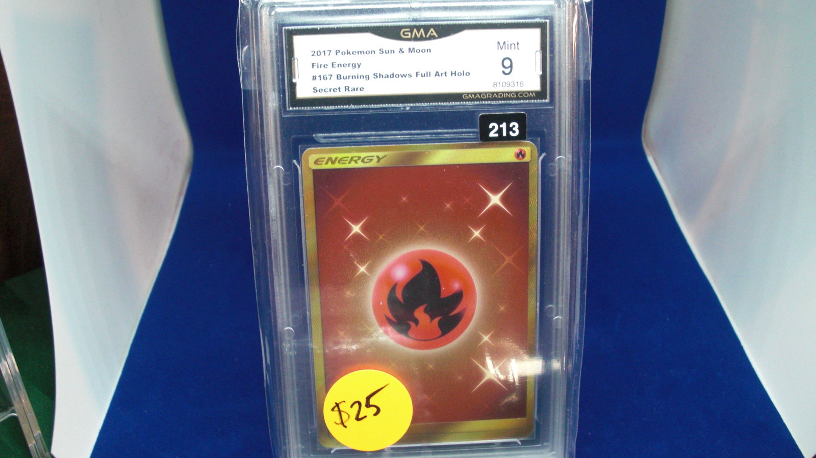 gma graded 2017 pokemon sun and moont fire energy mint: nice graded card