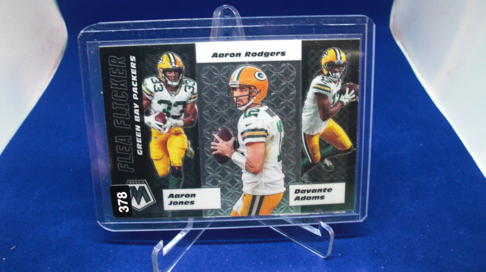 aaron rodgers,aaron jones,davante adams flea flicker: in top loader