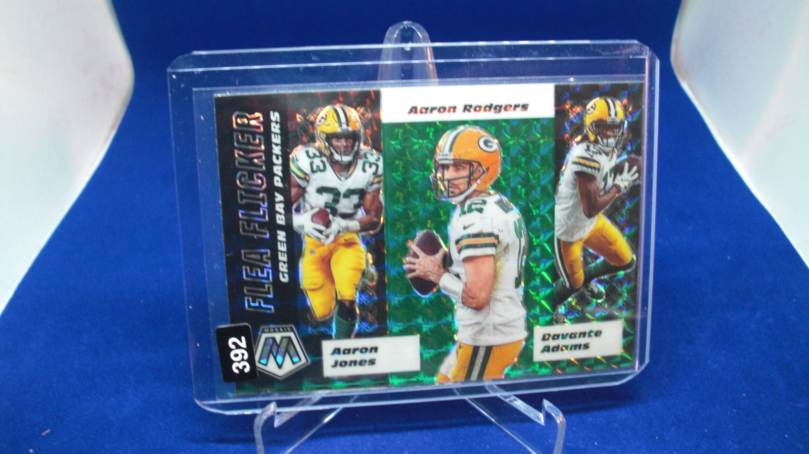 aaron rodgers,aaron jones,davante adams flea flicker: in top loader