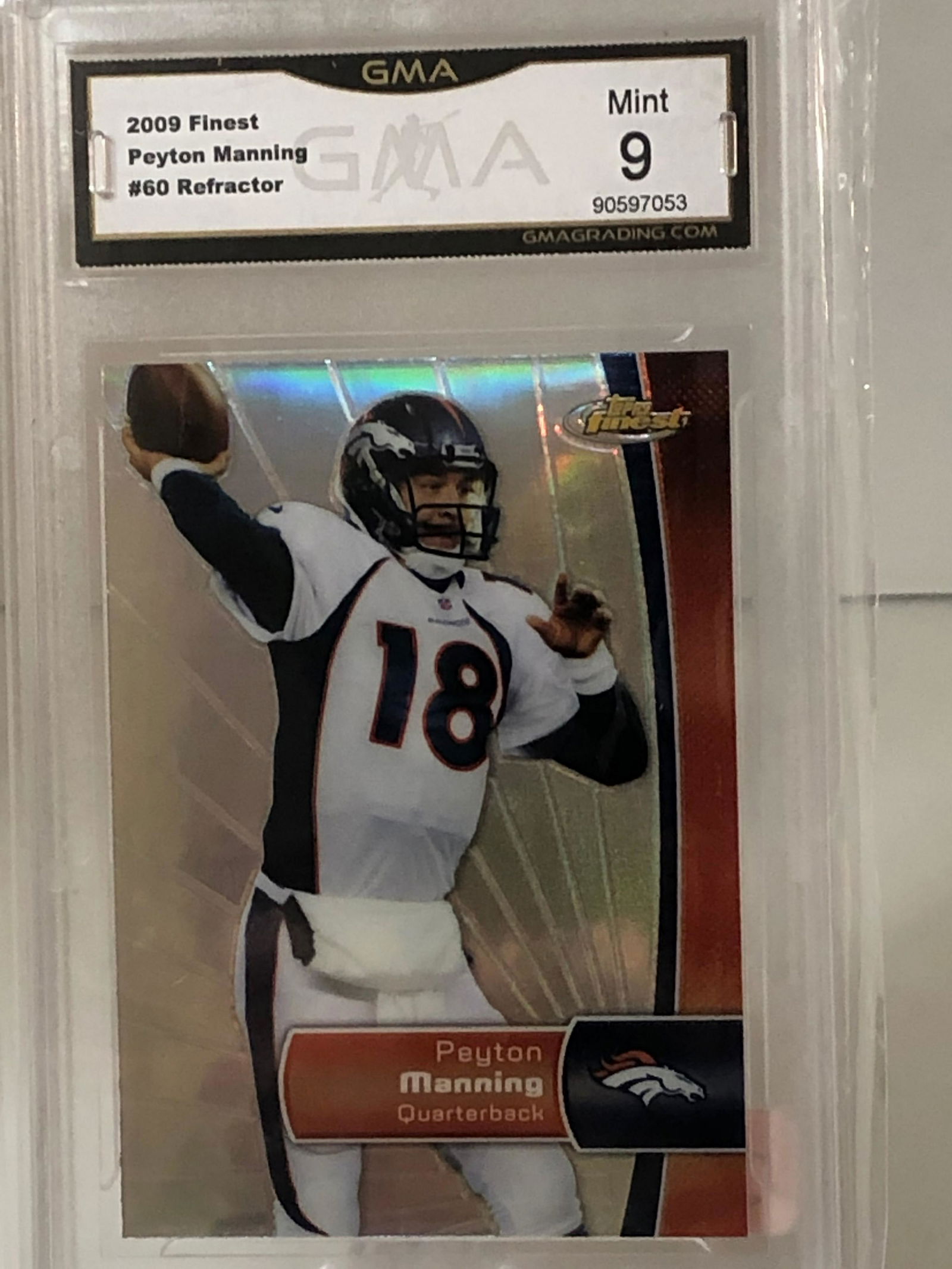Peyton Manning Topps Finest Refractor GMA 9 (1 of 1)