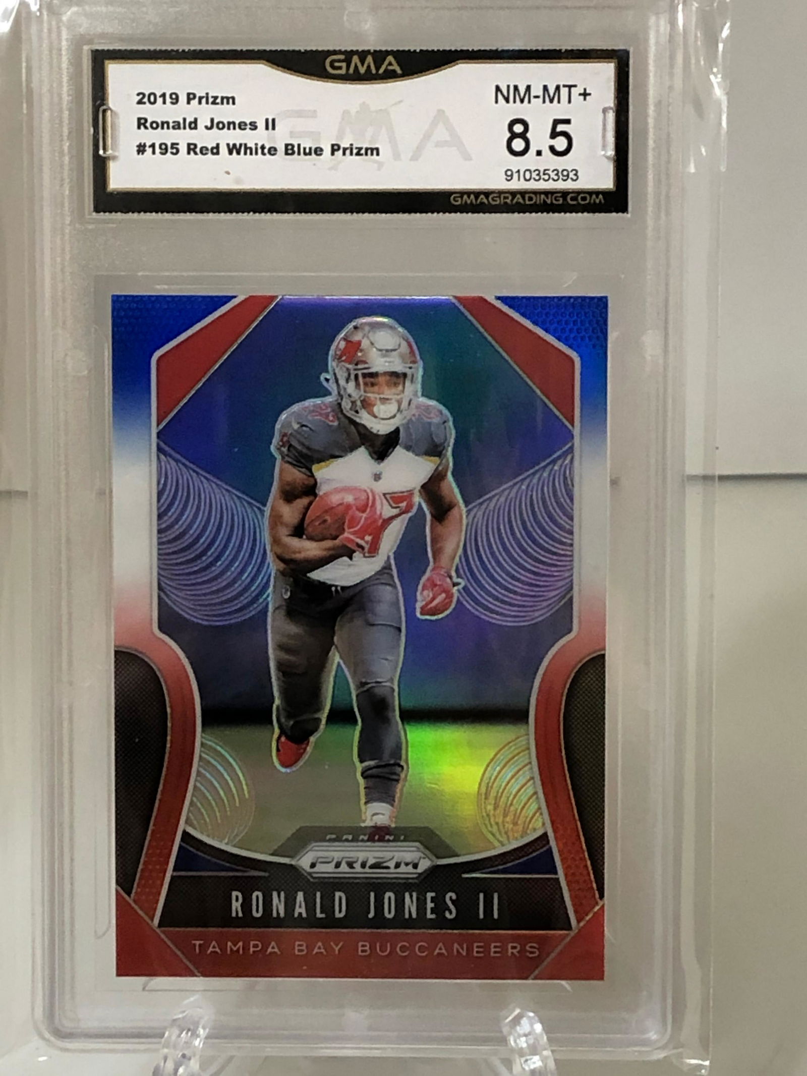 Ronald Jones Red/White/Blue Prizm GMA 8.5 (1 of 1)