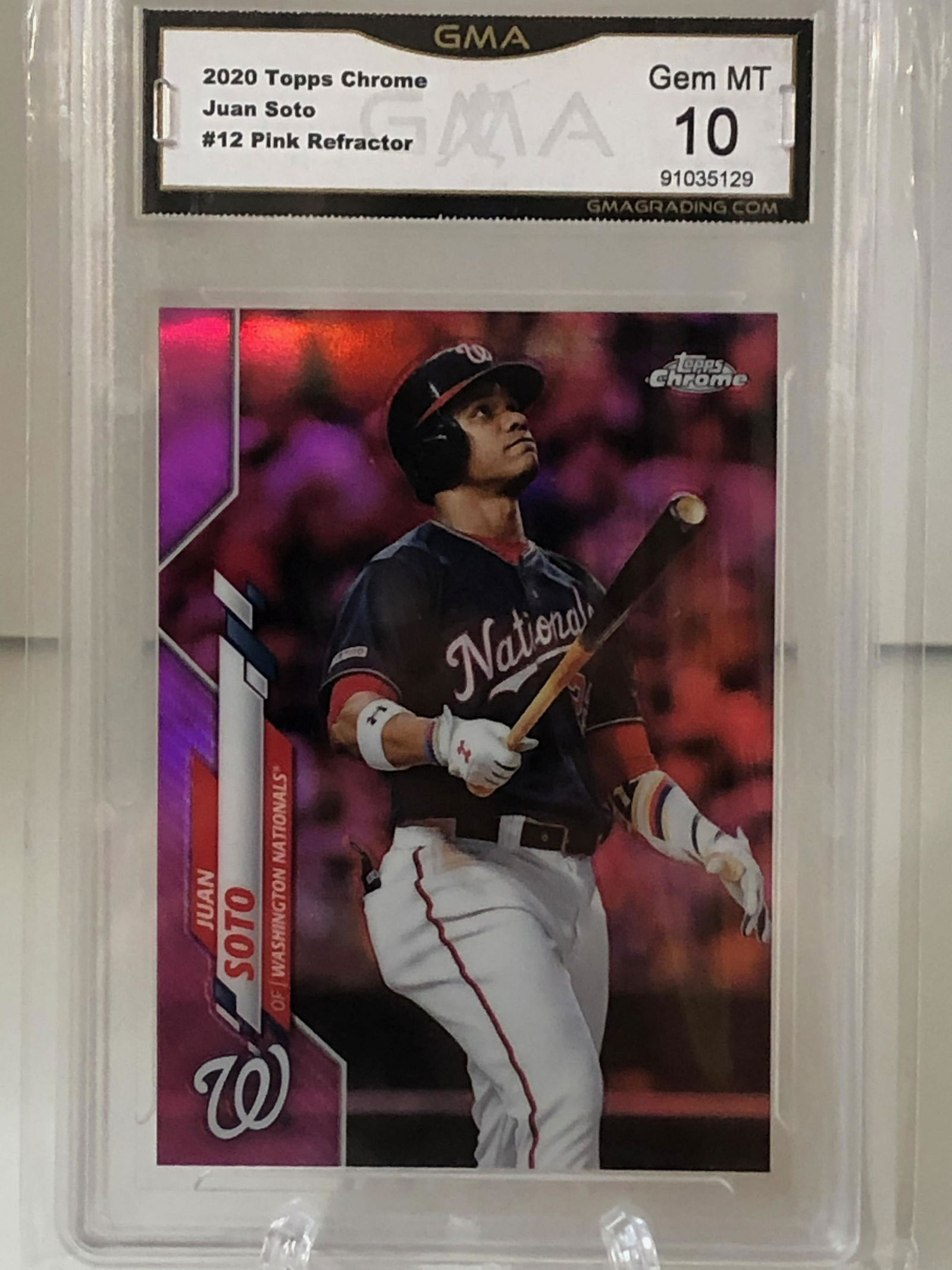 Juan Soto Topps Chrome Pink Refractor GMA 10 (1 of 1)