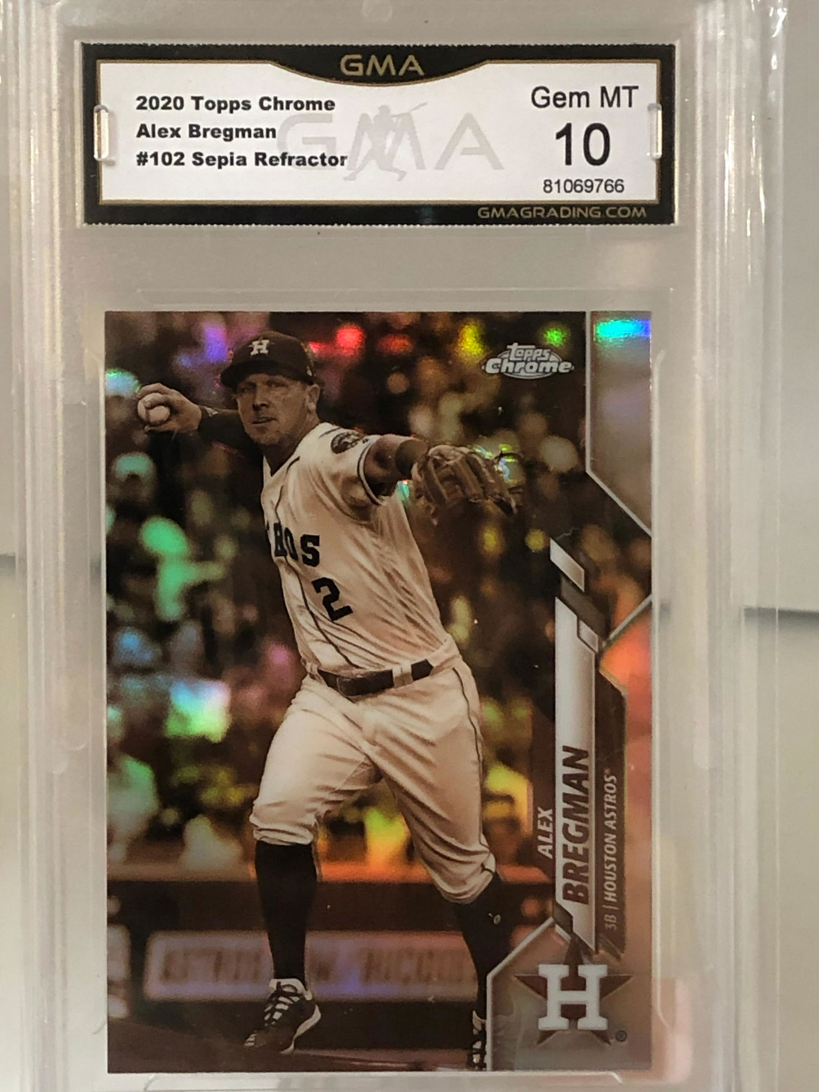 Alex Bregman Topps Chrome Sepia Refractor GMA 10 (1 of 1)