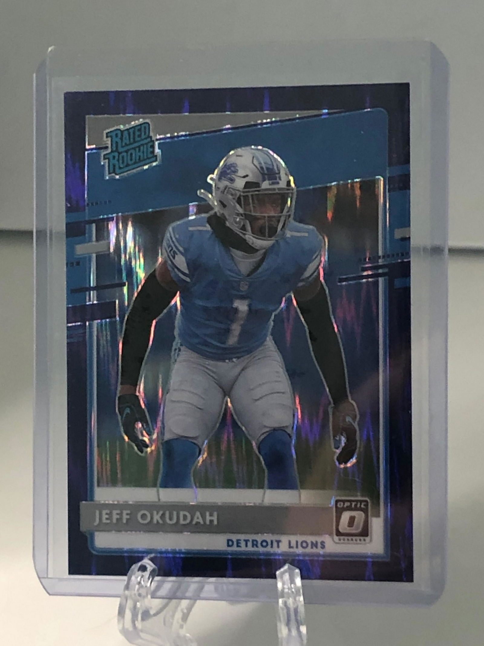 Jeff Okudah Donruss Optic Purple Rated Rookie (1 of 1)