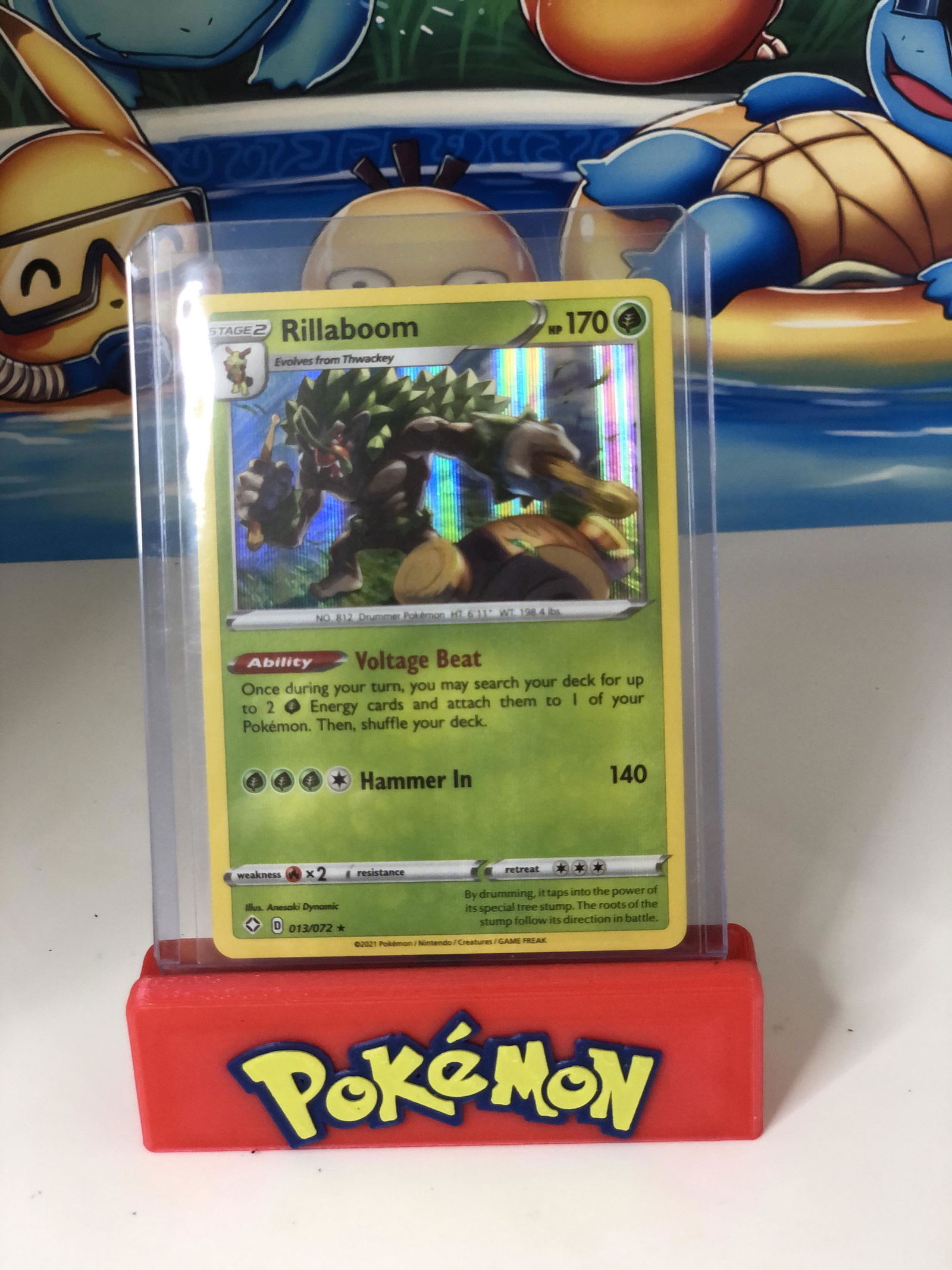 Holographic Rillaboom Pokemon Card (1 of 1)