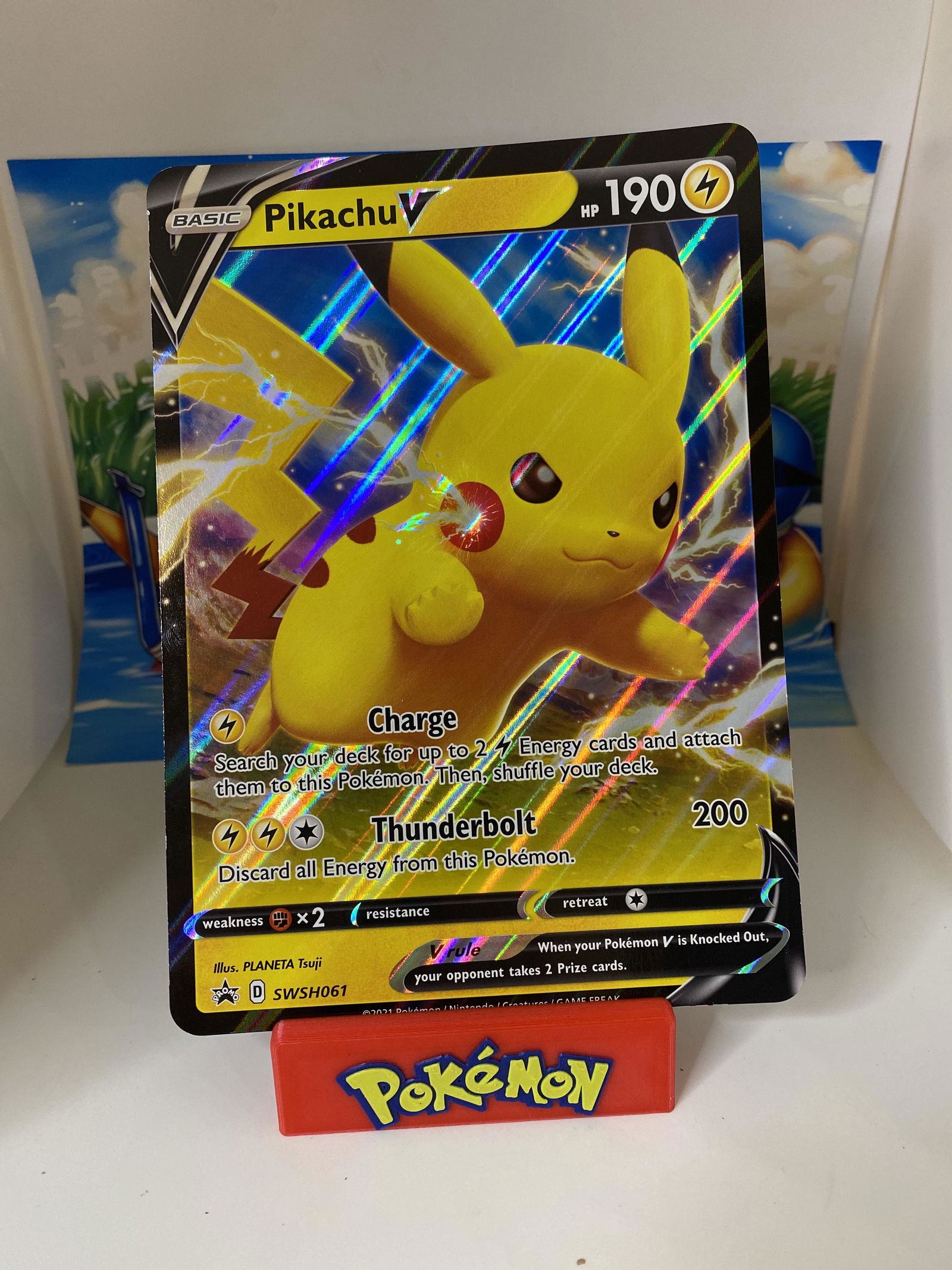 Pikachu V Jumbo Pokemon Card (1 of 1)