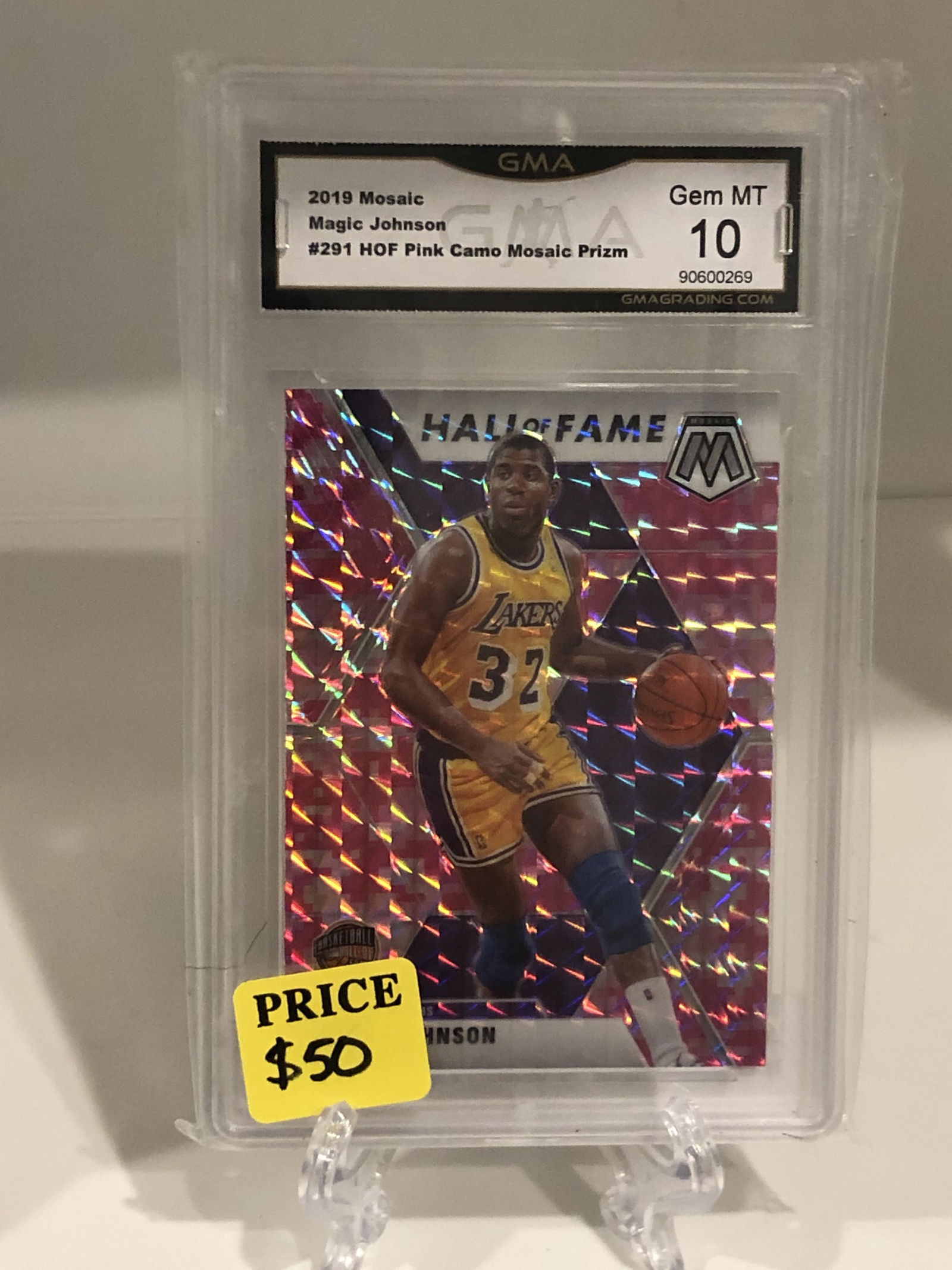 Magic Johnson HOF Pink Camo Mosaic GMA 10 (1 of 1)