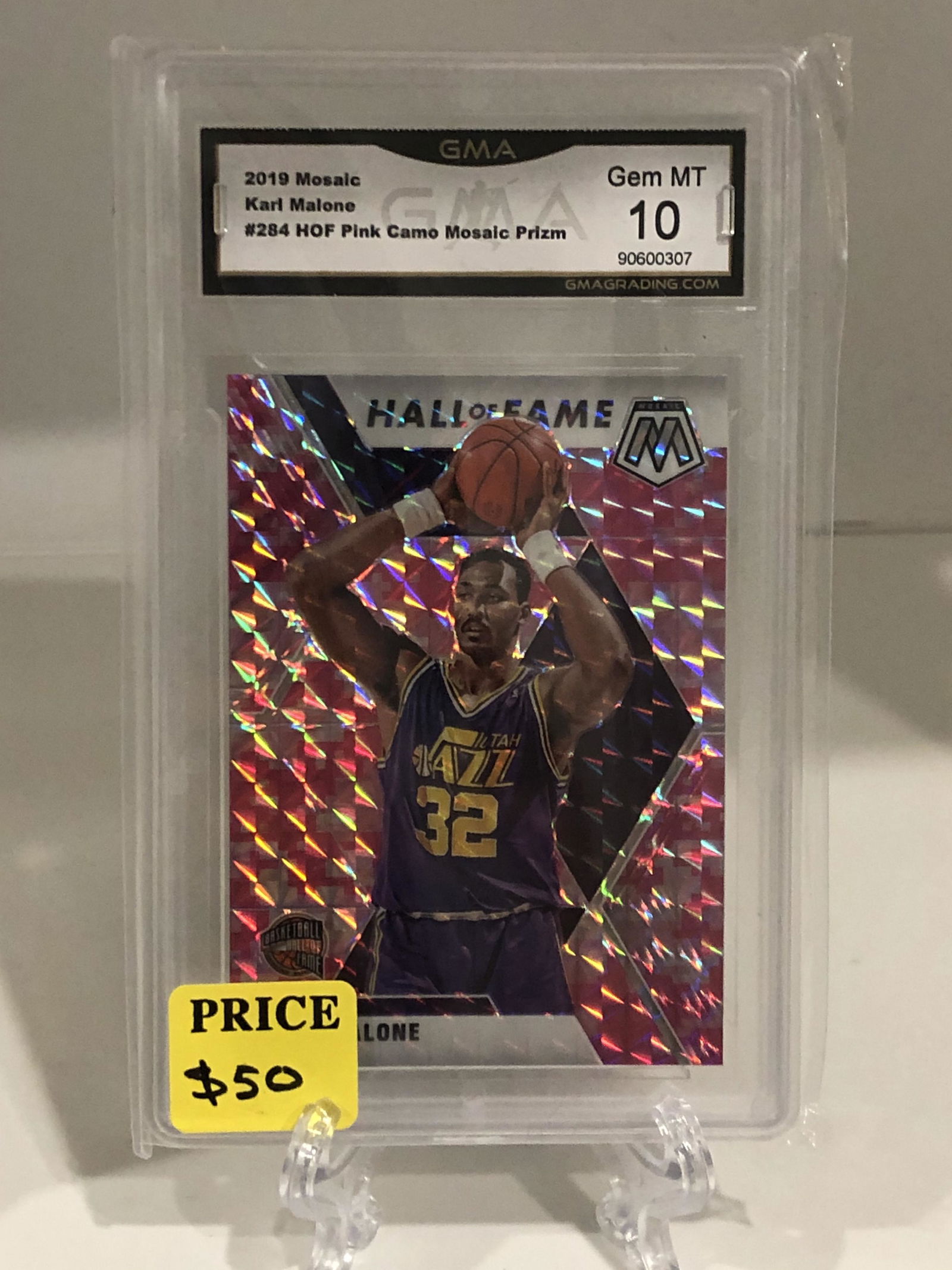 Karl Malone HOF Pink Camo Mosaic GMA 10 (1 of 1)