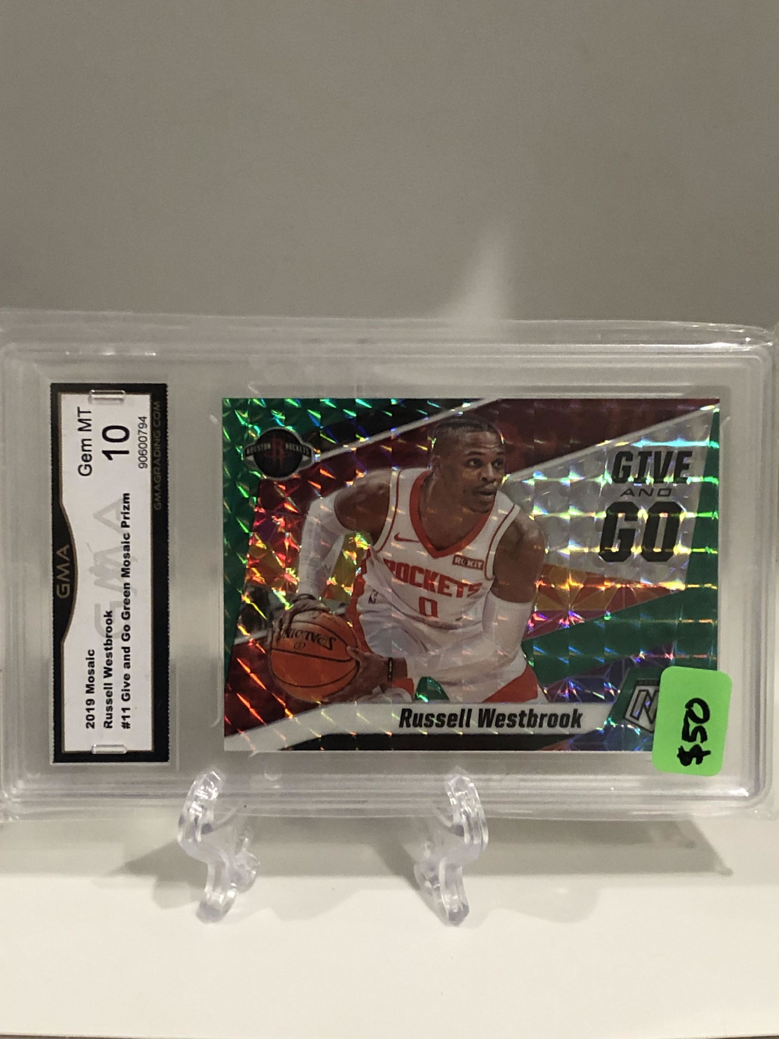 Russell Westbrook Give & Go Green Mosaic Prizm GMA 10 (1 of 1)