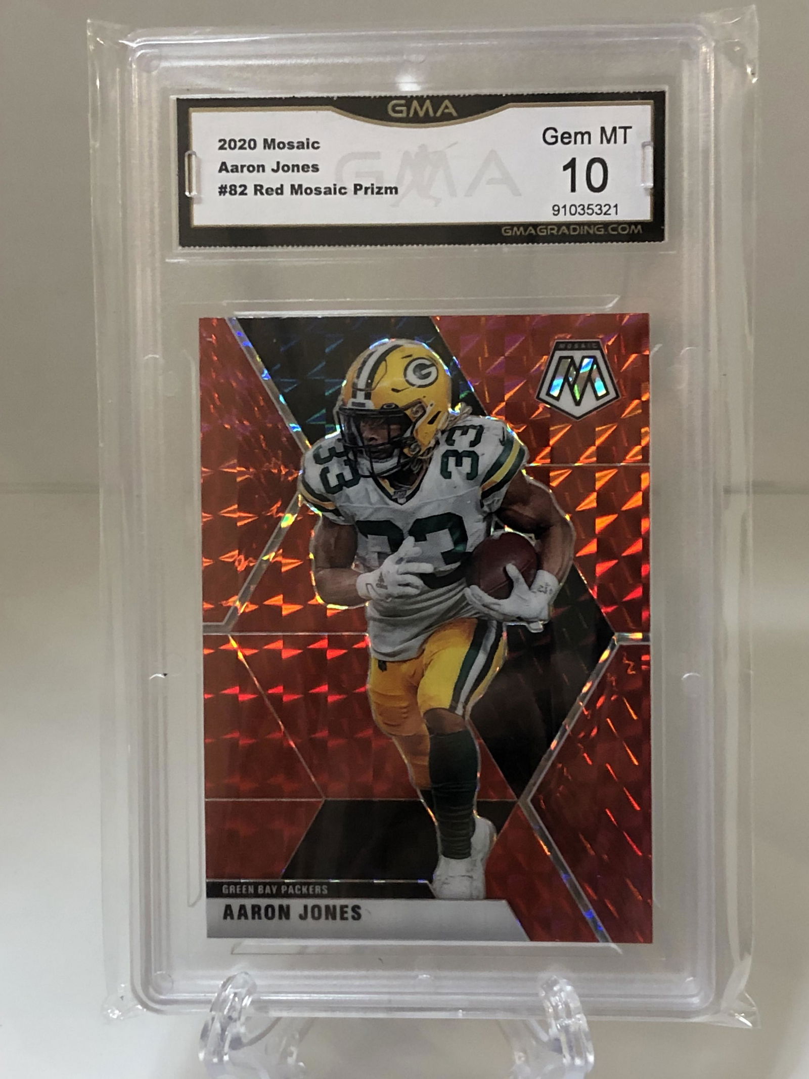 Aaron Jones Red Mosaic Prizm GMA 10 (1 of 1)