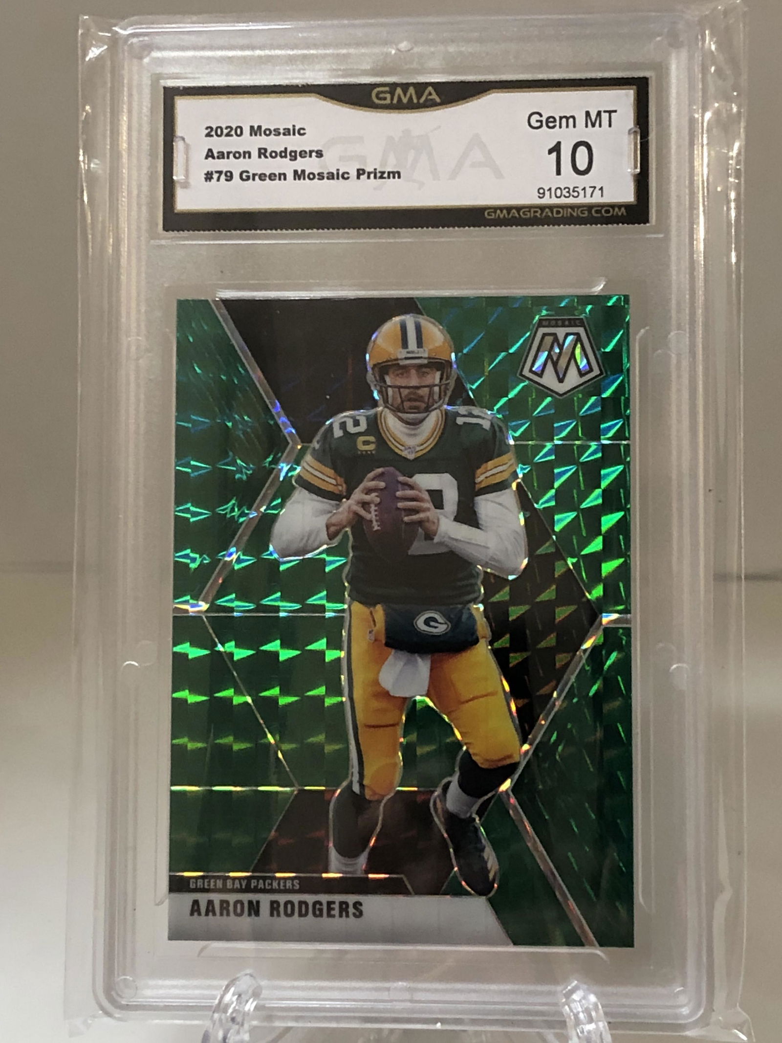 Aaron Rodgers Green Mosaic Prizm GMA 10 (1 of 1)