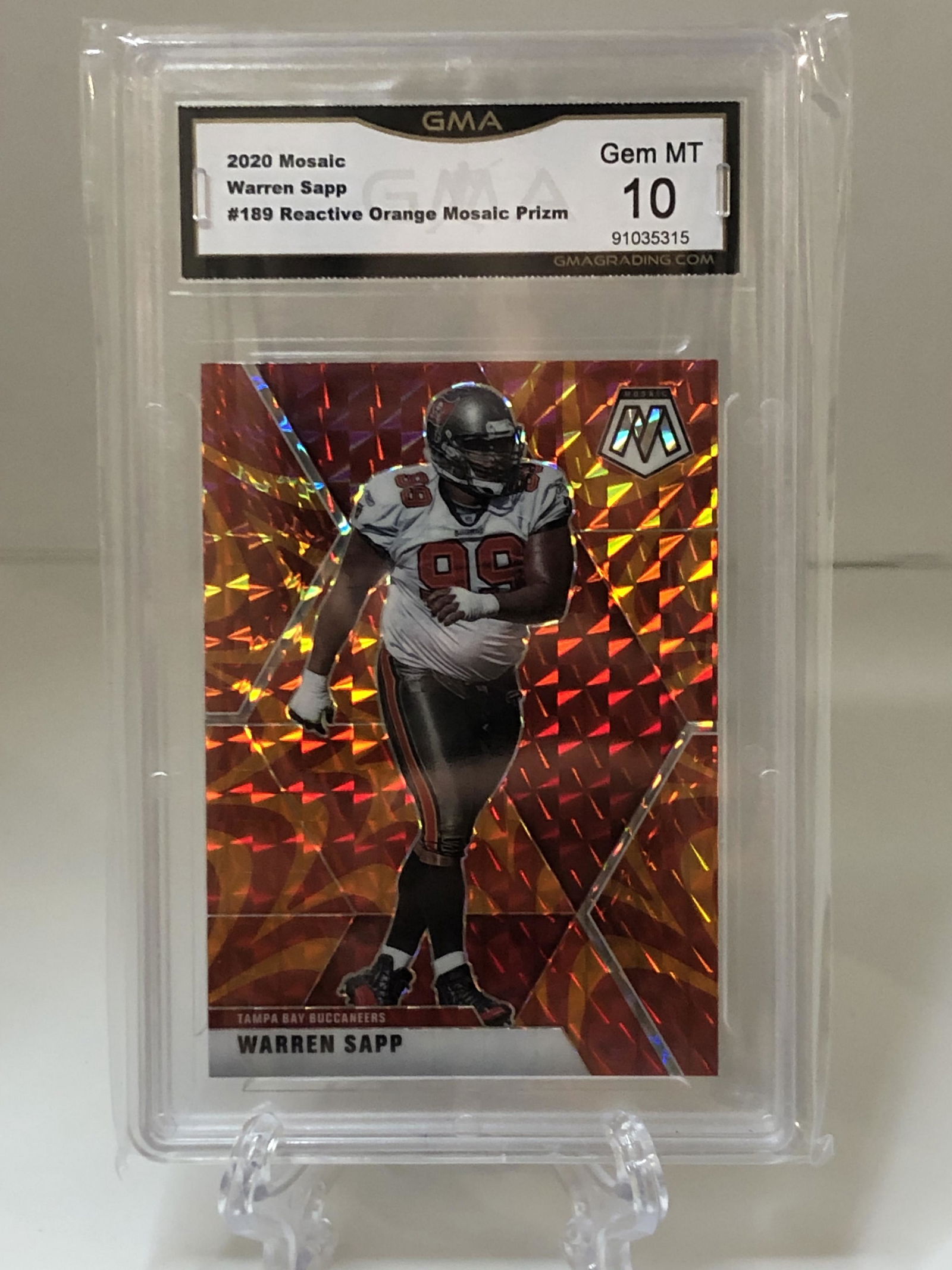 Warren Sapp Reactive Orange Prizm GMA 10 (1 of 1)