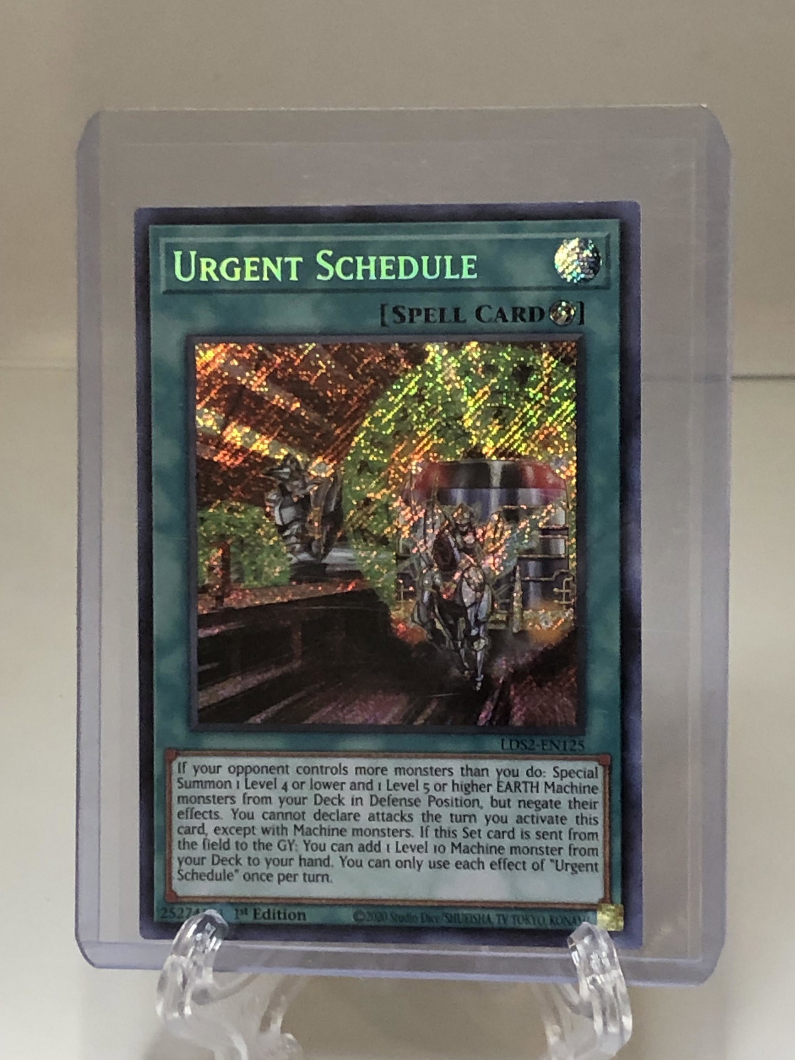1st Edition Urgent Schedule Holo Yugioh Card: 1st Edition Urgent Schedule Holo Yugioh Card
