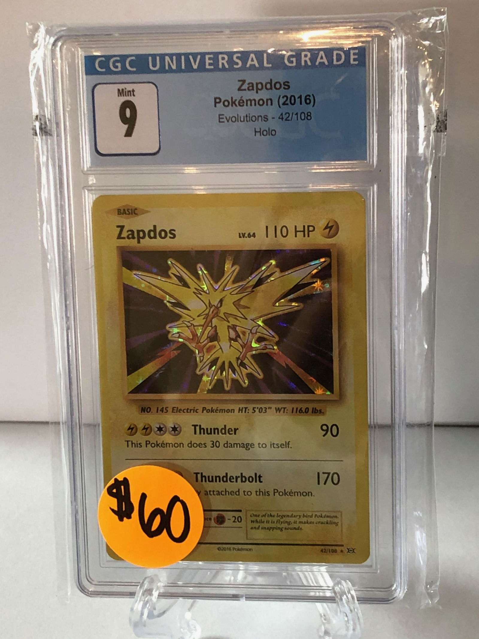 Zapdos Holo CGC 9 (1 of 1)