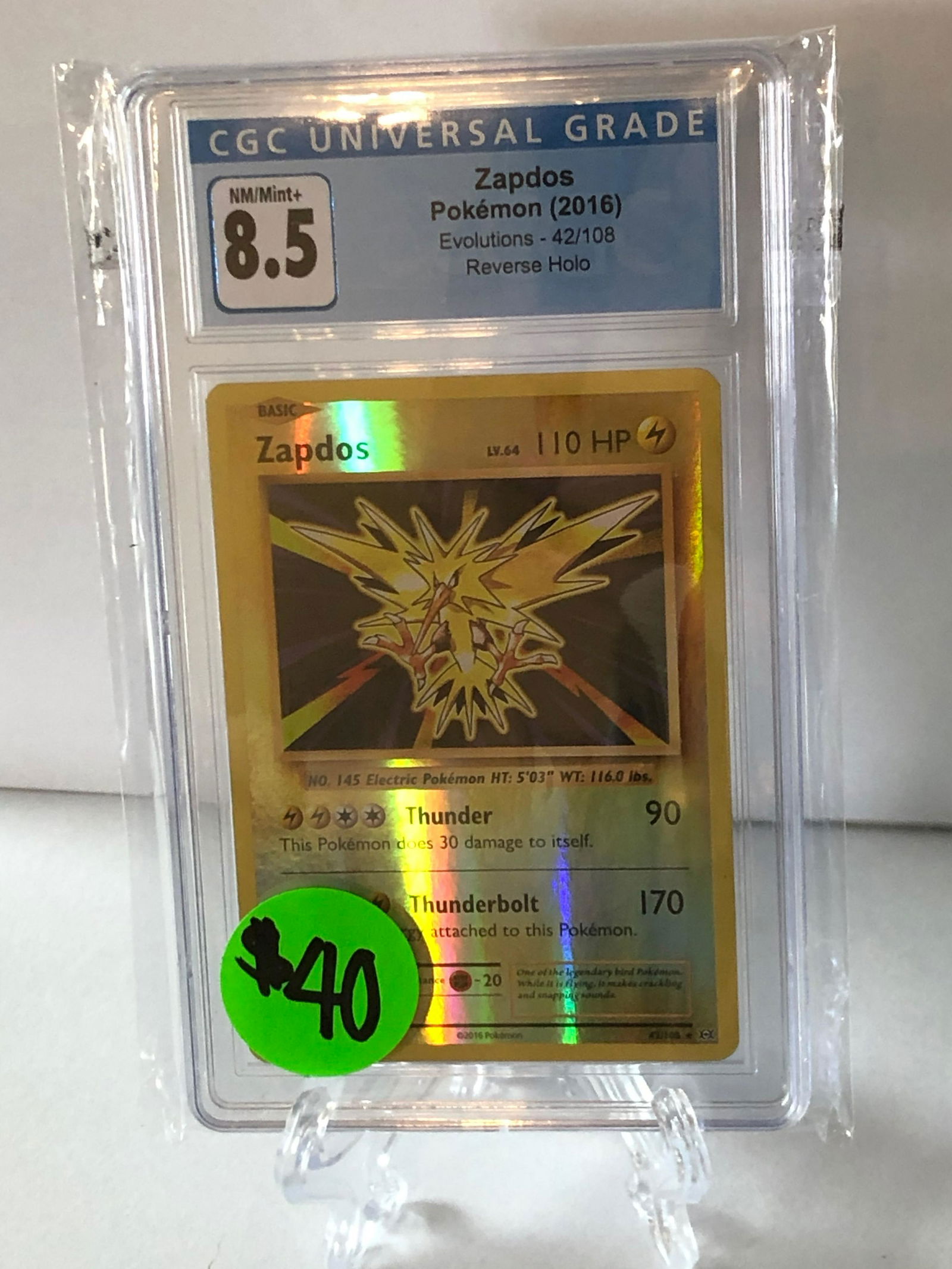 Zapdos Reverse Holo CGC 8.5 (1 of 1)