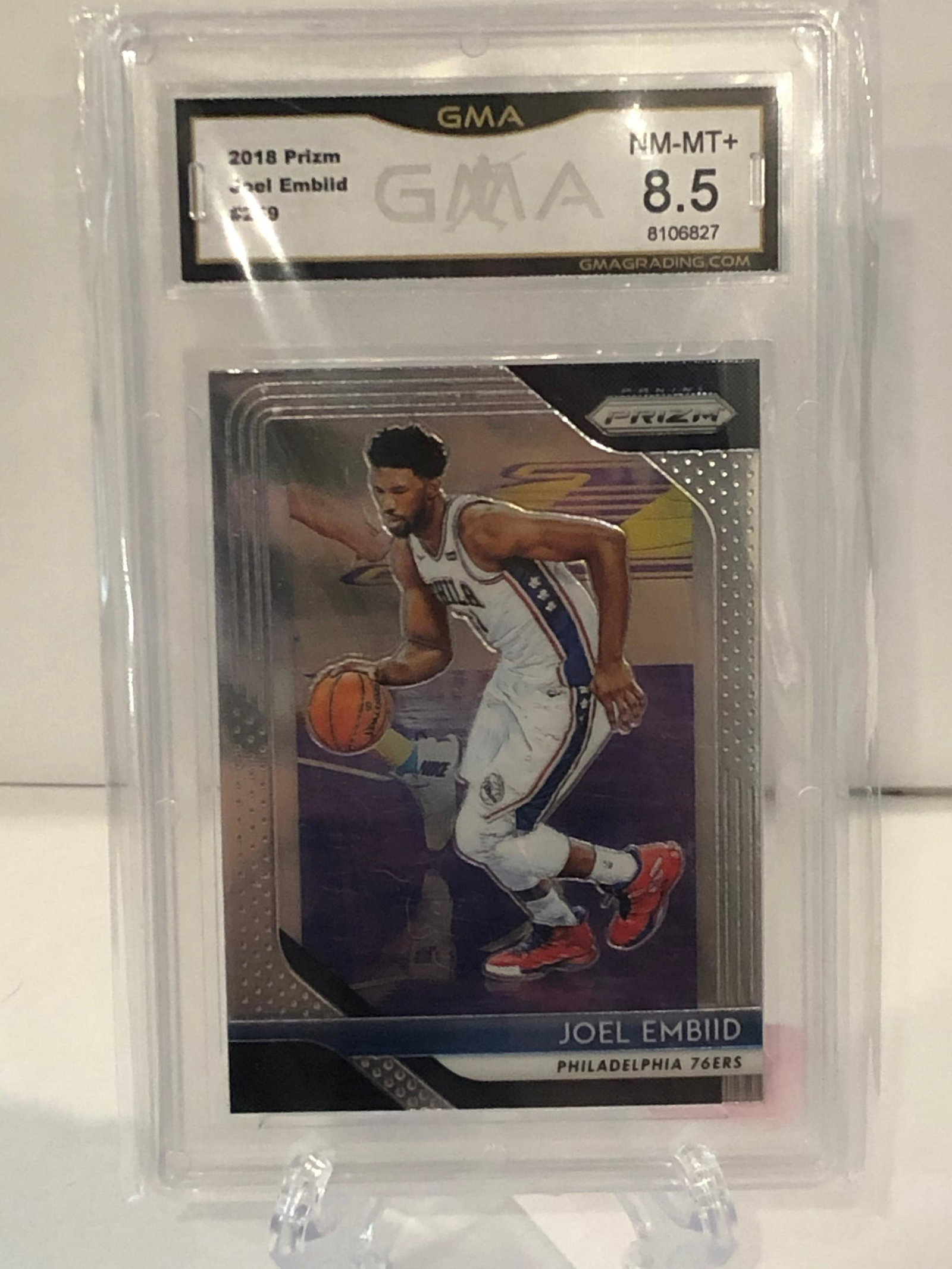 2018 Prizm Joel Embiid GMA 8.5: 2018 Prizm Joel Embiid GMA 8.5