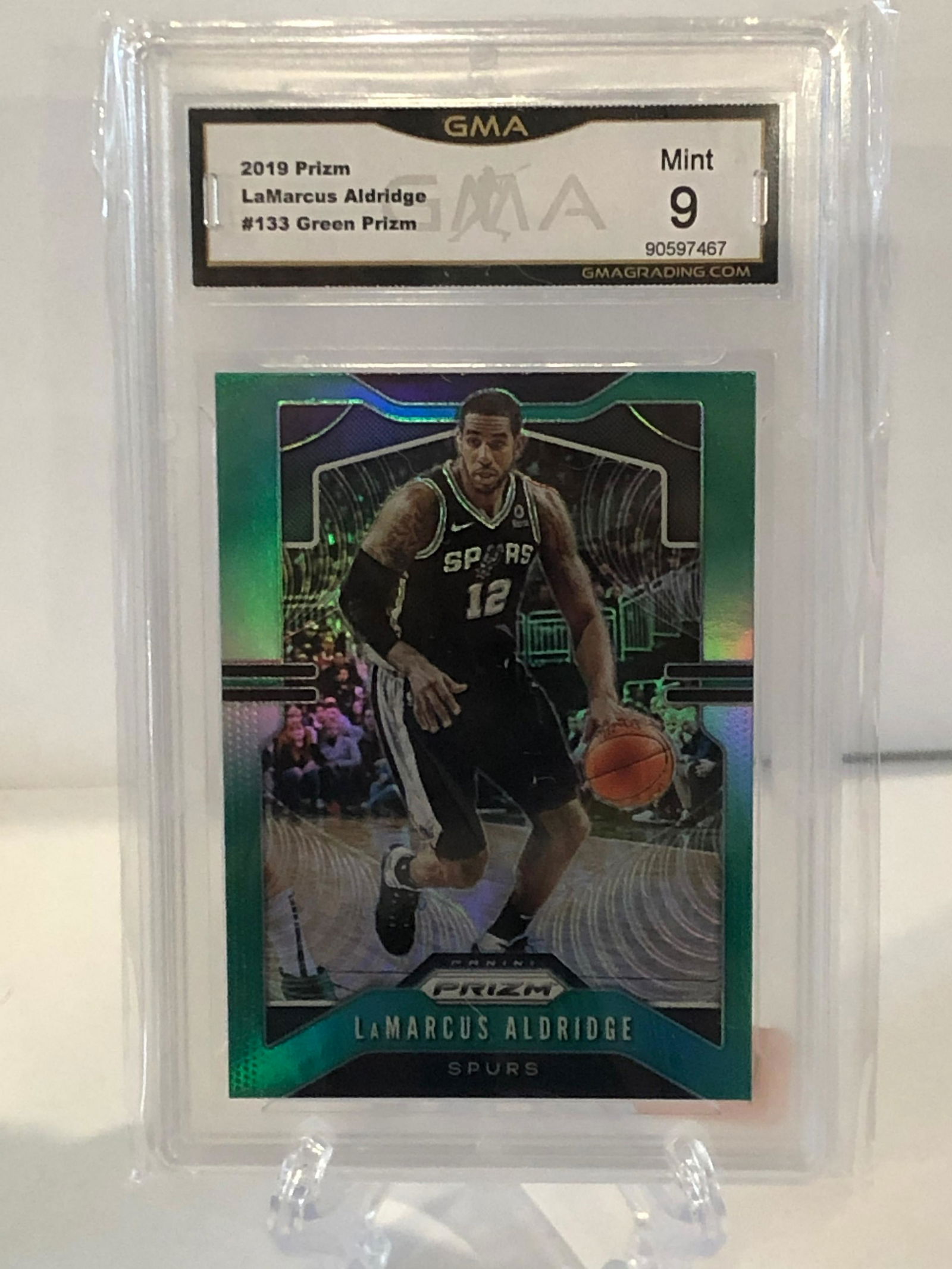 2019 Prizm LaMarcus Aldridge Green Prizm GMA 9 (1 of 1)