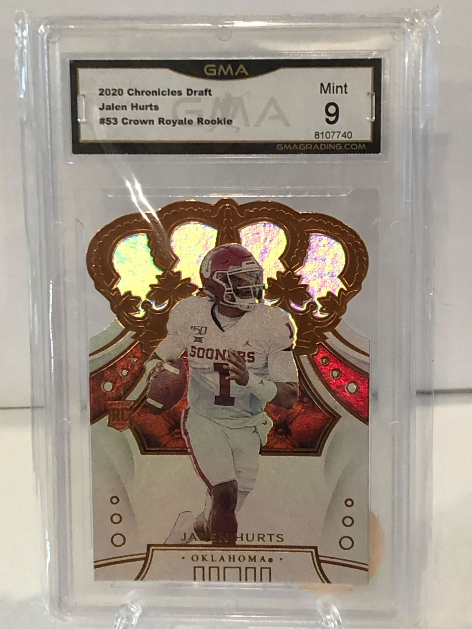 2020 Chronicles Draft Jalen Hurts Crown Royal Rookie (1 of 1)