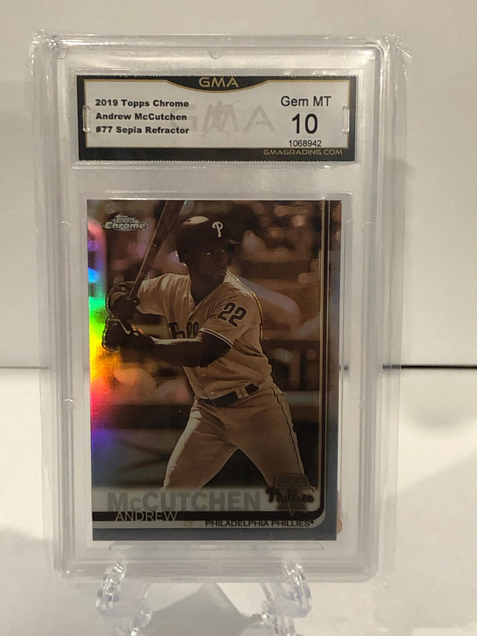 2019 Topps Chrome Andrew McCutchen Sepia Refractor GMA (1 of 1)