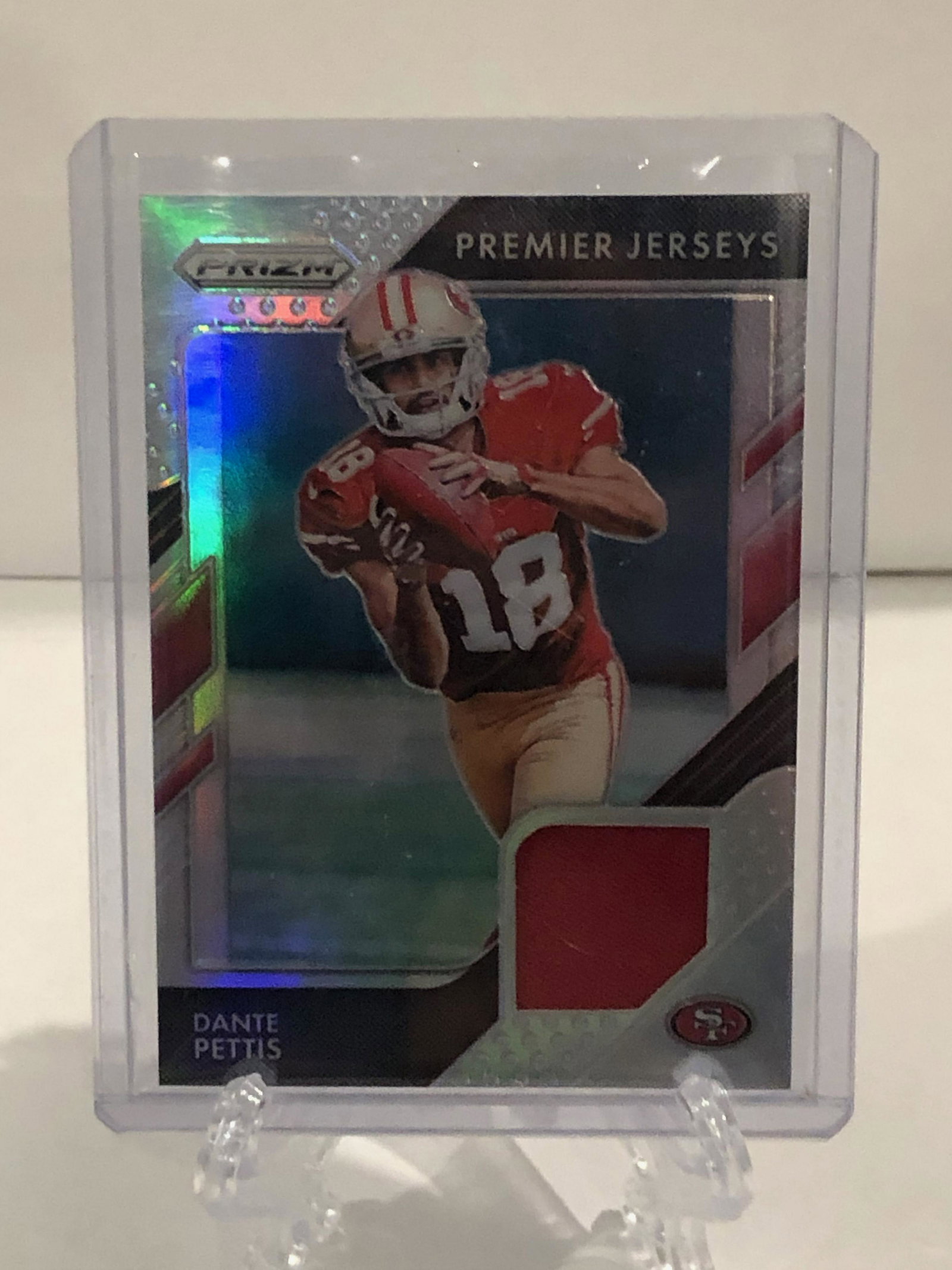 prizm dante pettis relic football premier jerseys card (1 of 1)