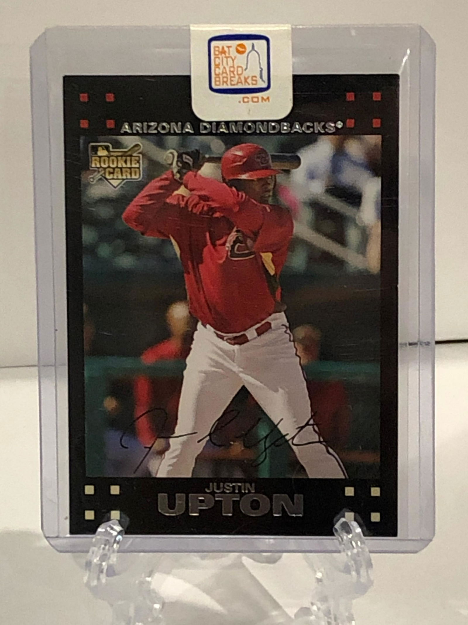 justin upton roookie card autographed baseballl card (1 of 1)