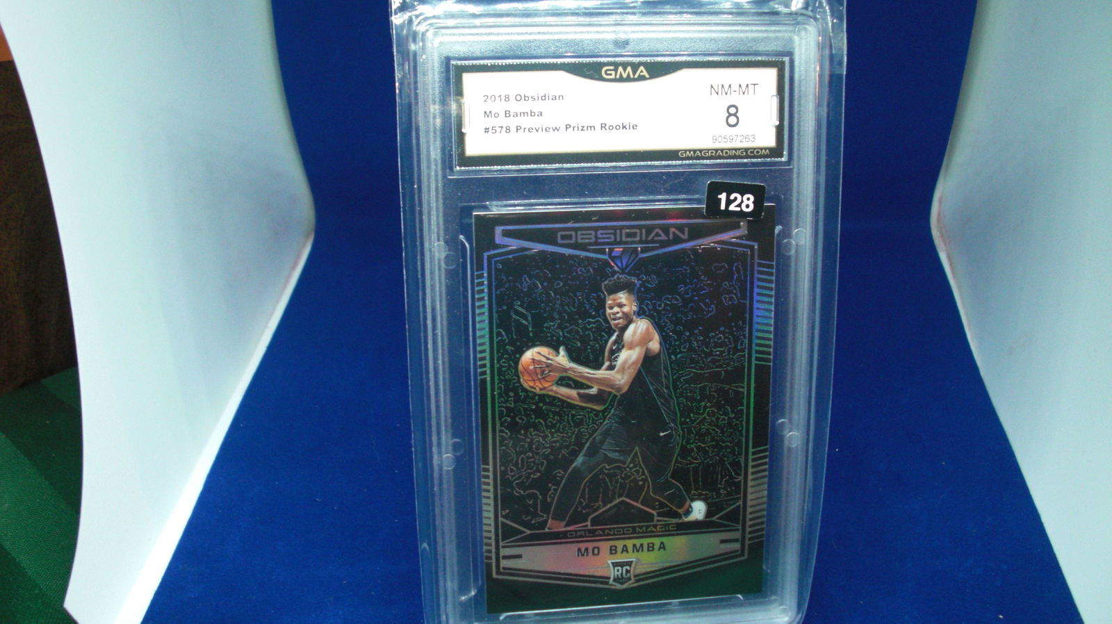 gma graded 2018 mo bamba prizm obsidian rookie mint 8 (1 of 1)