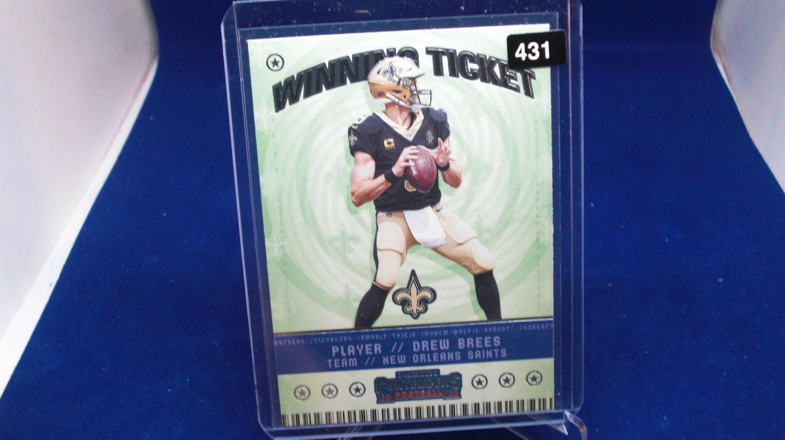 drew brees winning ticket: in top loader