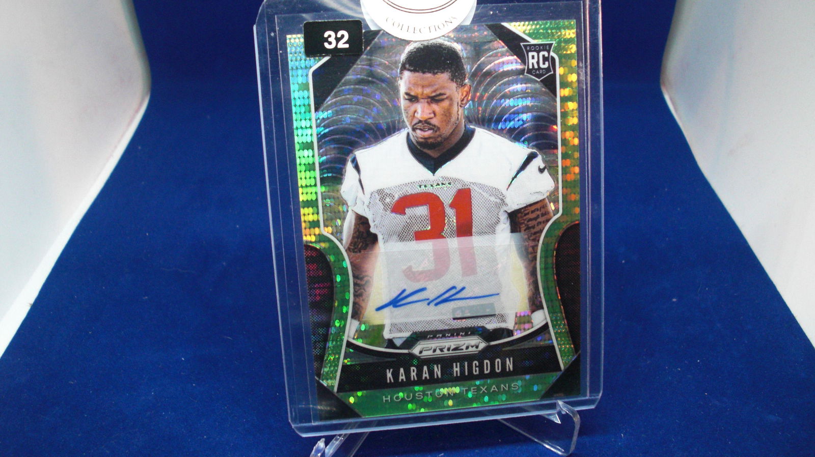 green karan higdon signature rookie prizm (1 of 1)