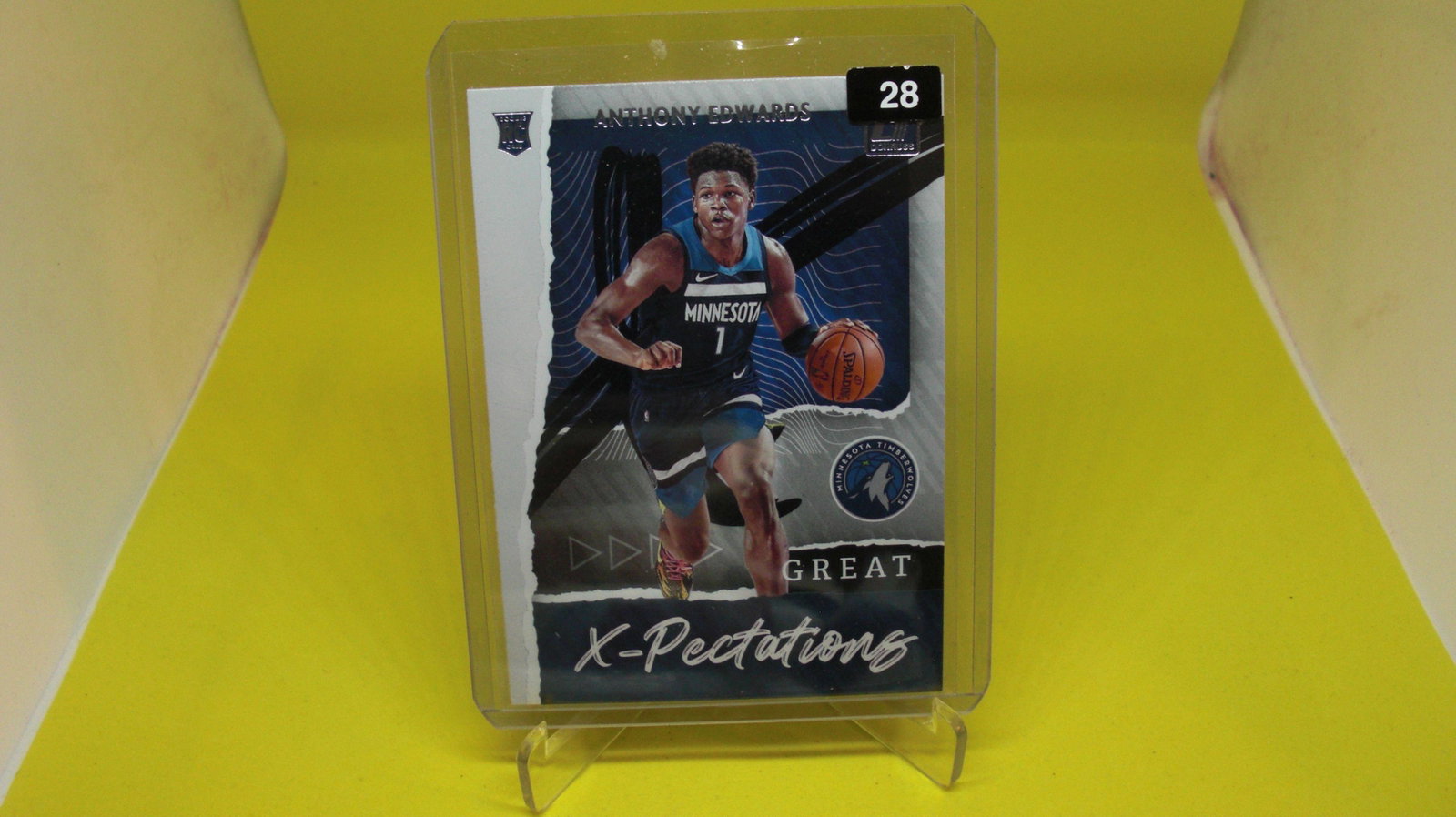 anthony edwards rookie: in top loader
