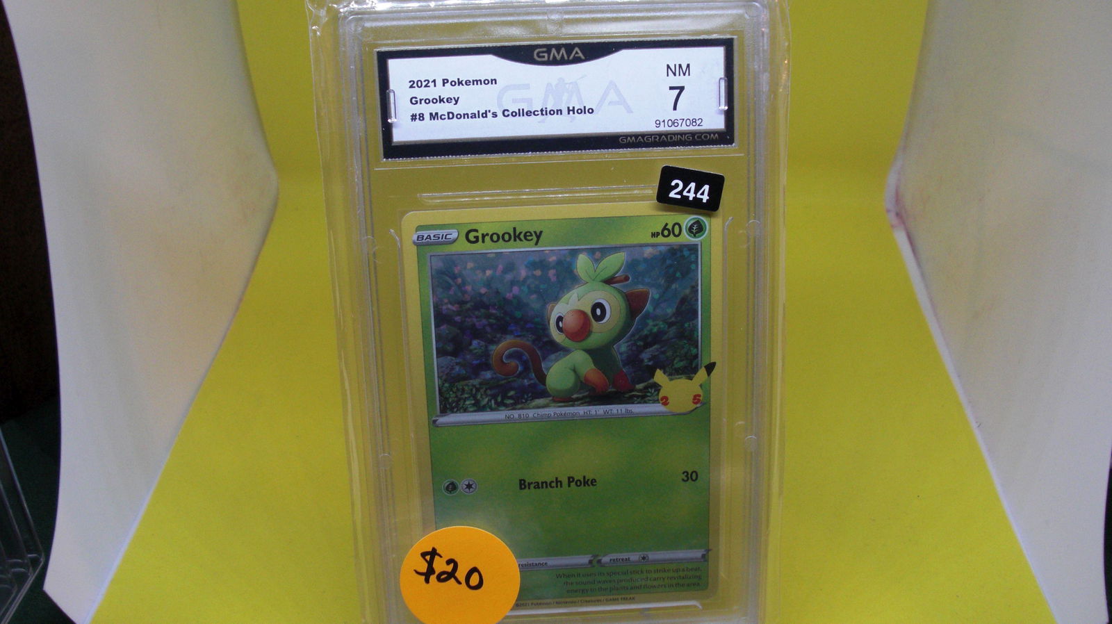 gma graded 2021 pokemon grookey mint 7 (1 of 1)