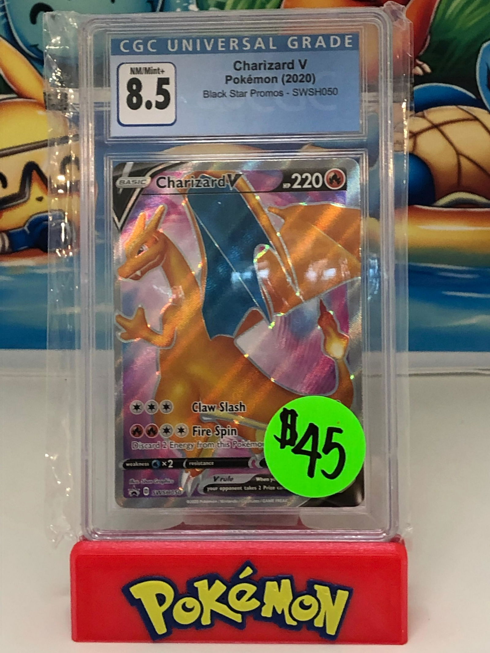 pokemon holo charizard V cgc 8.5 (1 of 1)