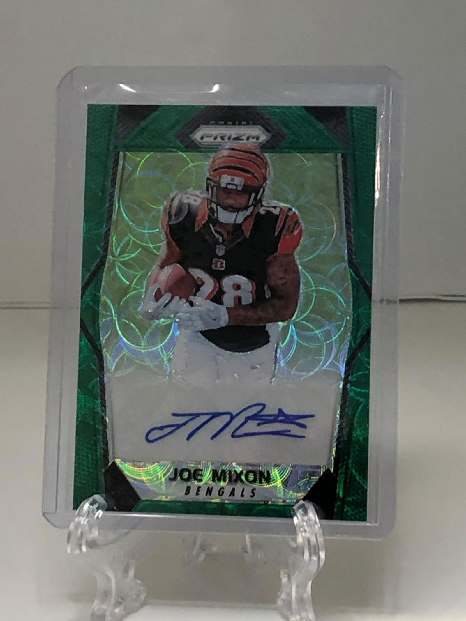prizm autographed holo joe mixon football card (1 of 1)