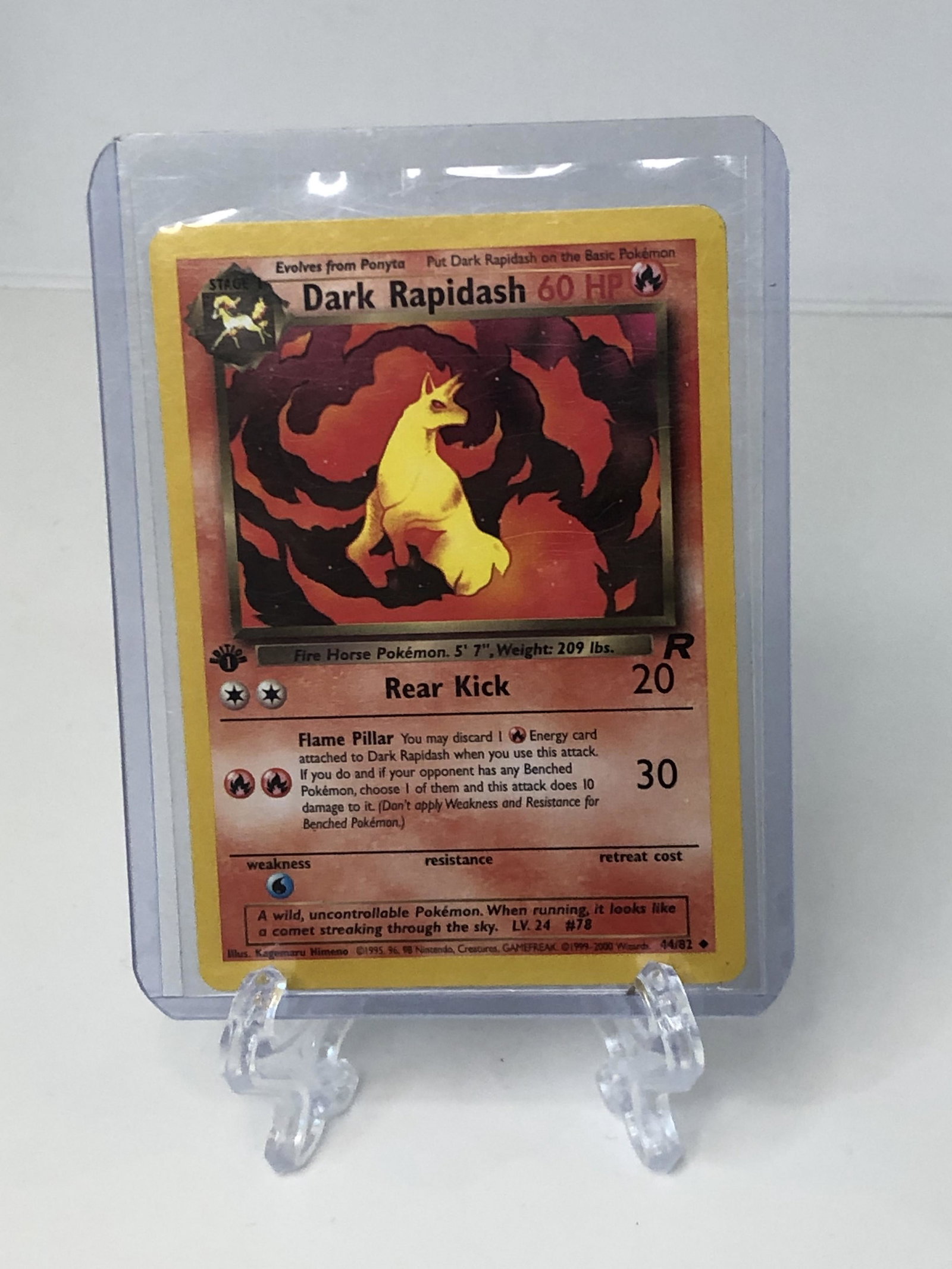 1st Edition Dark Rapidash Pokemon Card (1 of 1)
