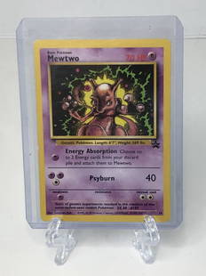 Mewtwo Black Star Promo Vintage Pokemon Card MP: Mewtwo Black Star Promo Vintage Pokemon Card