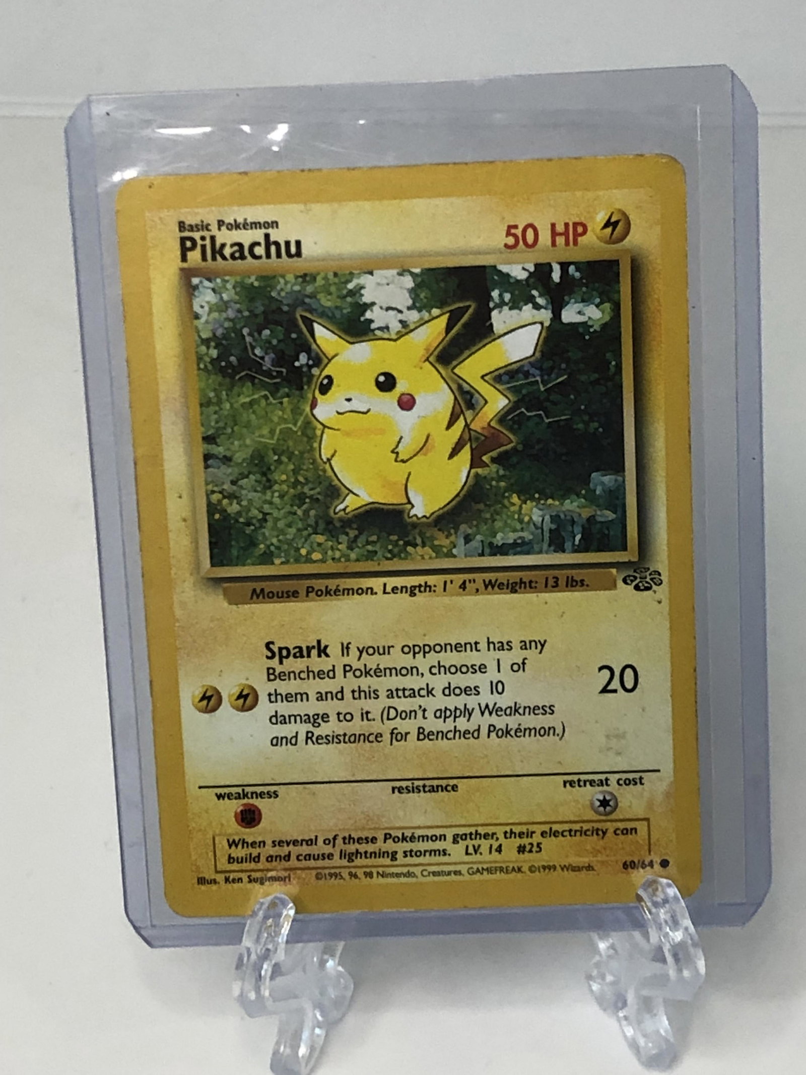 Vintage Jungle Pikachu Pokemon Card- Heavily Played (1 of 1)