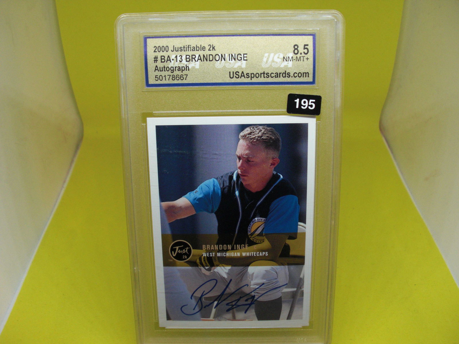 usa graded 2000 brandon inge auto mint 8.5 (1 of 1)