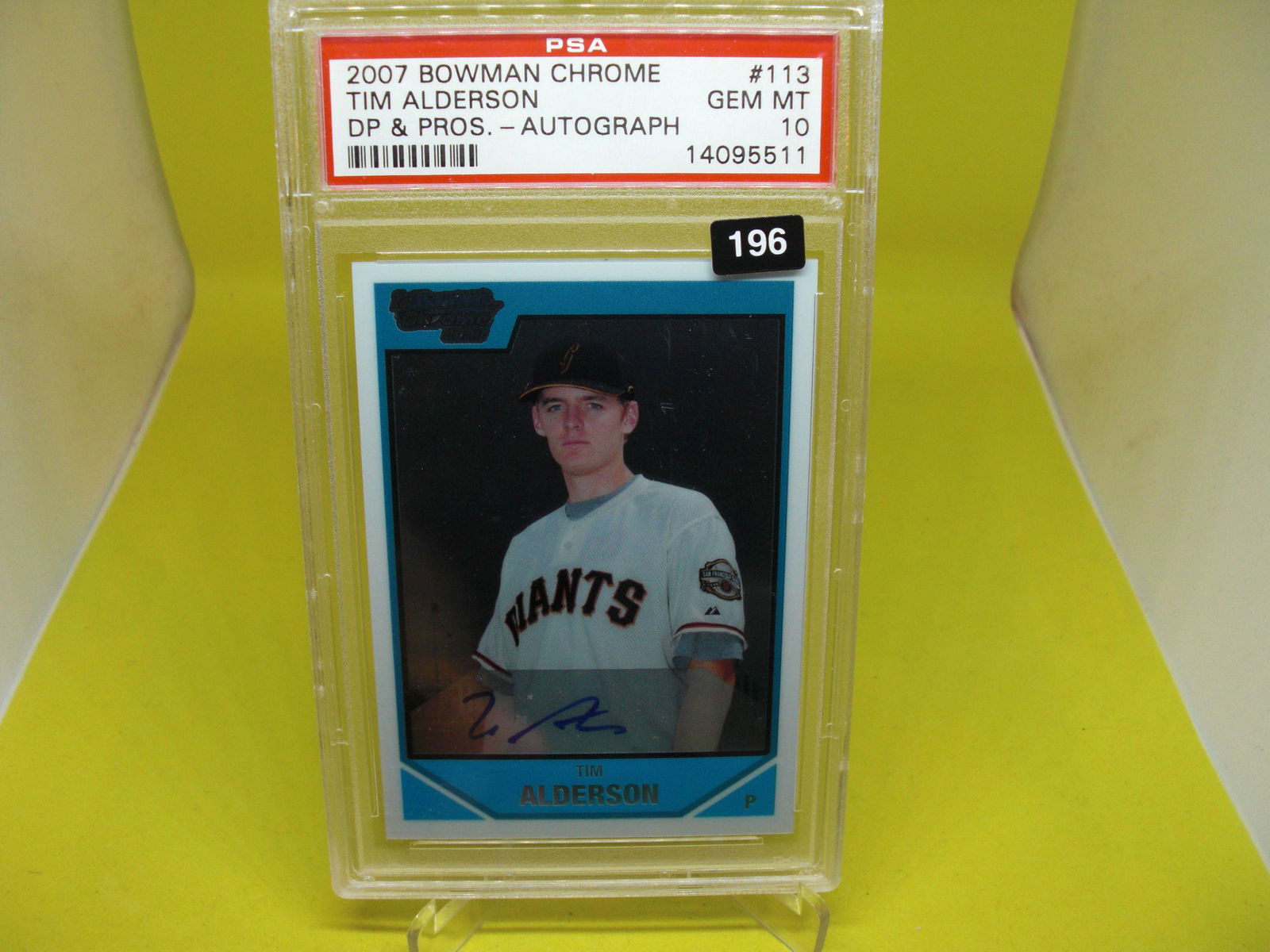 psa graded 2007 tim alderson auto mint 10 (1 of 1)