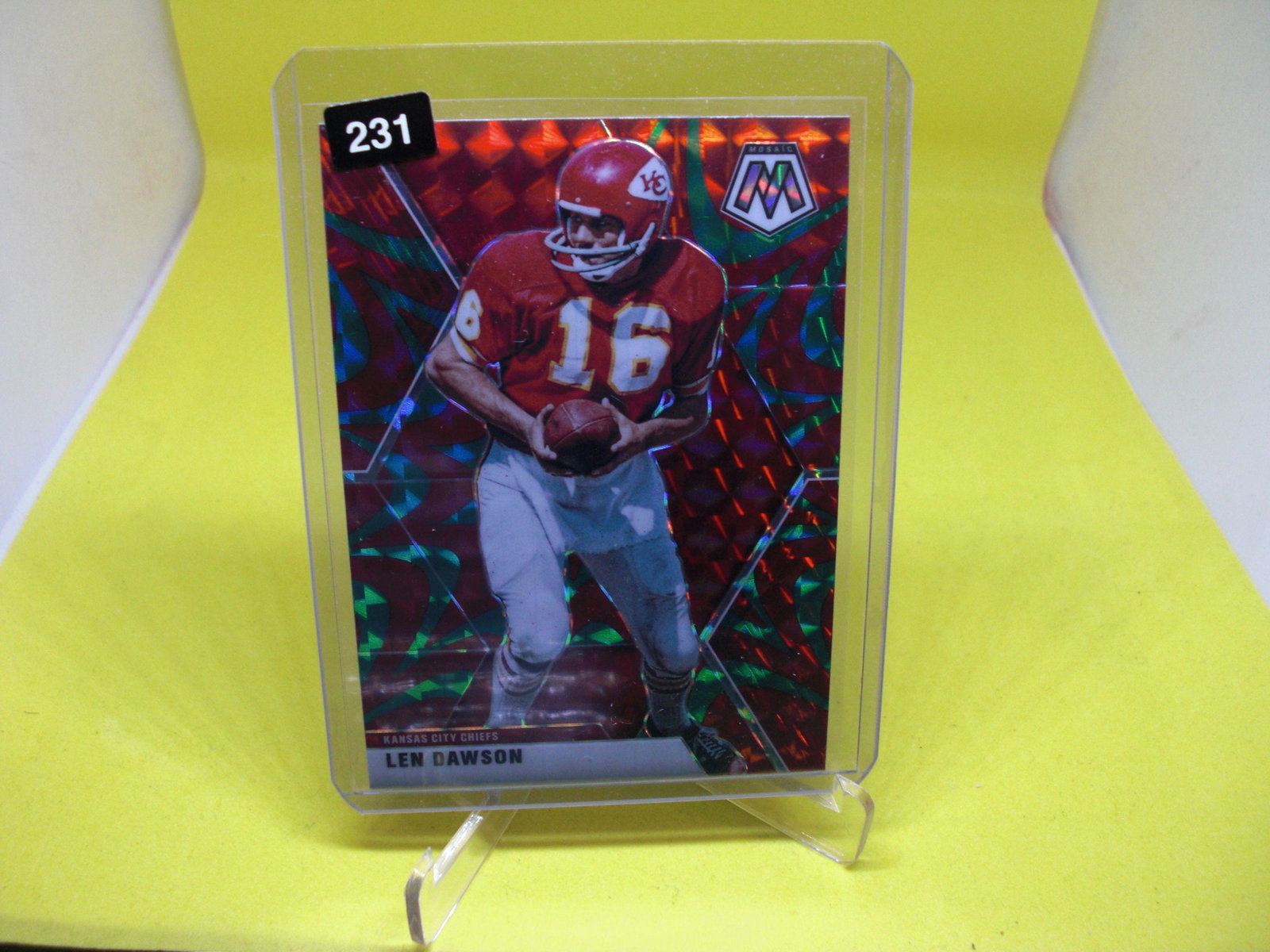 len dawson red mosaic: in top loader