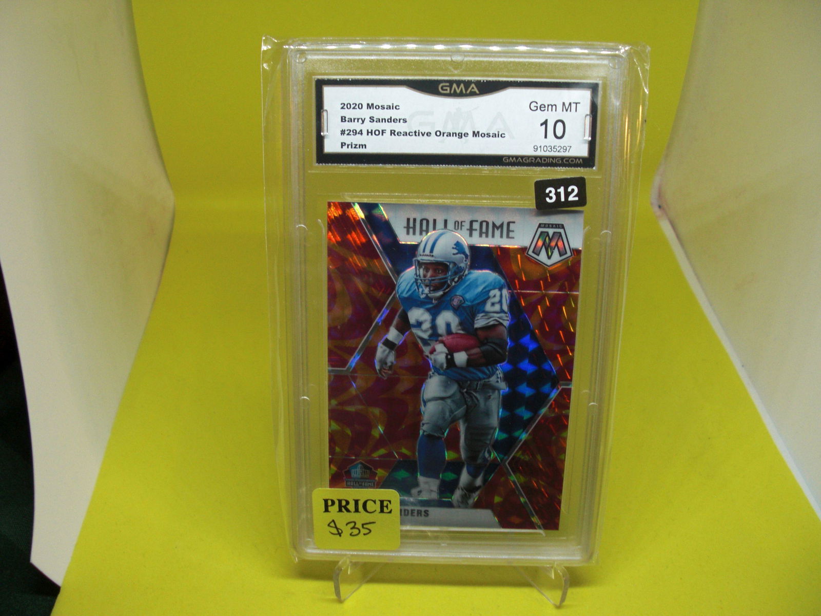 gma graded 2020 barry sanders orange prizm mint 10 (1 of 1)