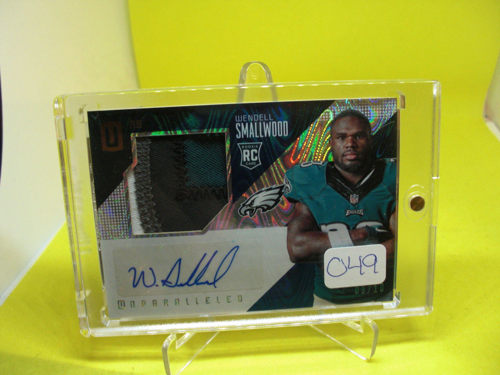 Wendell Smallwood RC Signature & Patch 9/10 (1 of 1)