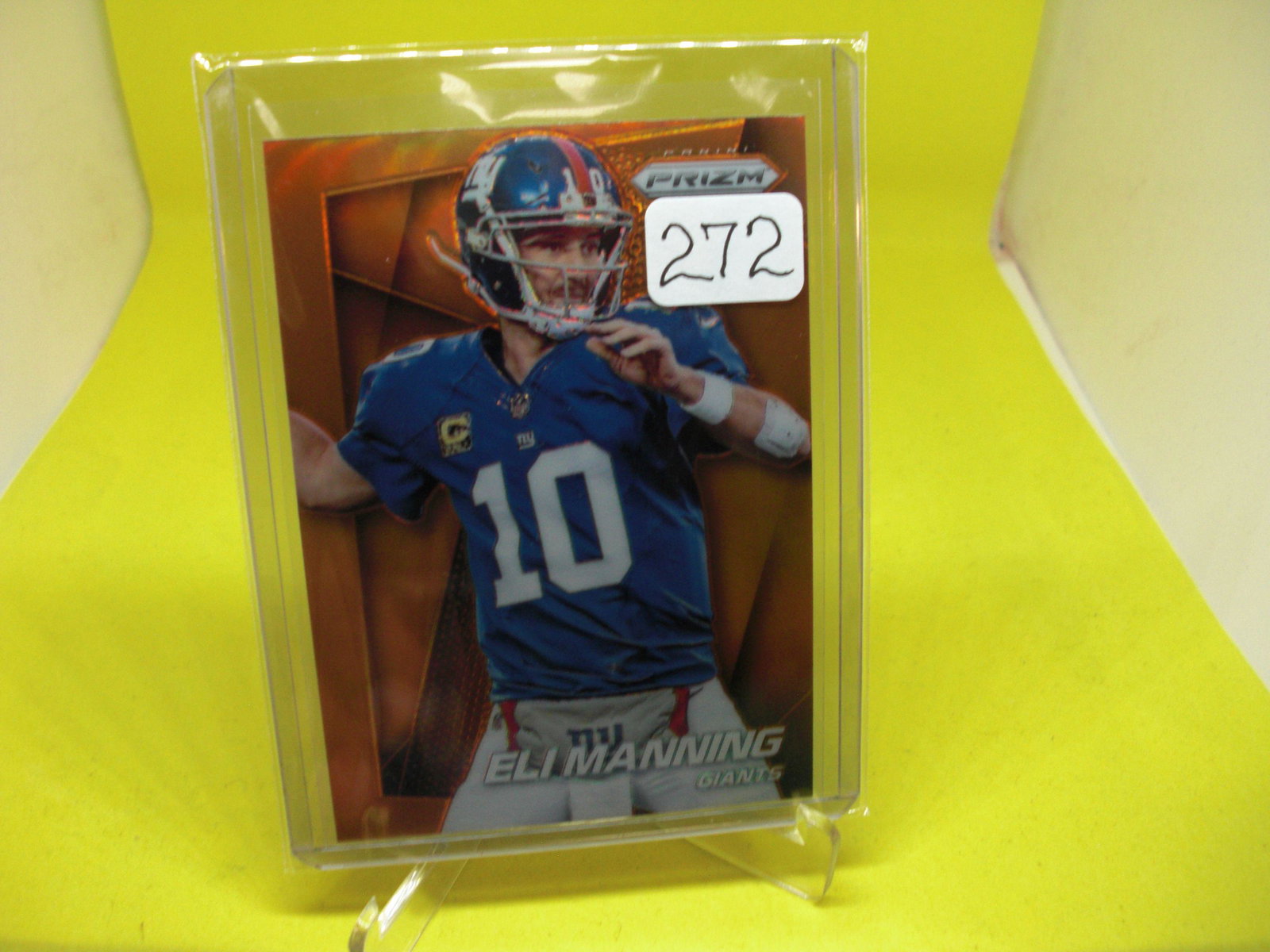 Eli Manning Orange Prizm: Eli Manning Silver Orange Prizm
