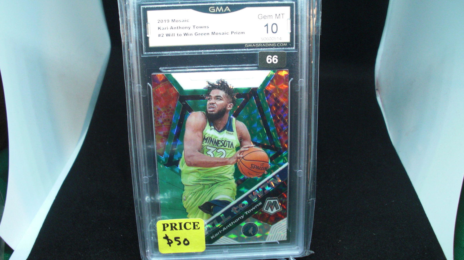 gma graded 2019 karl anthony towns green mosaic mint 10 (1 of 1)