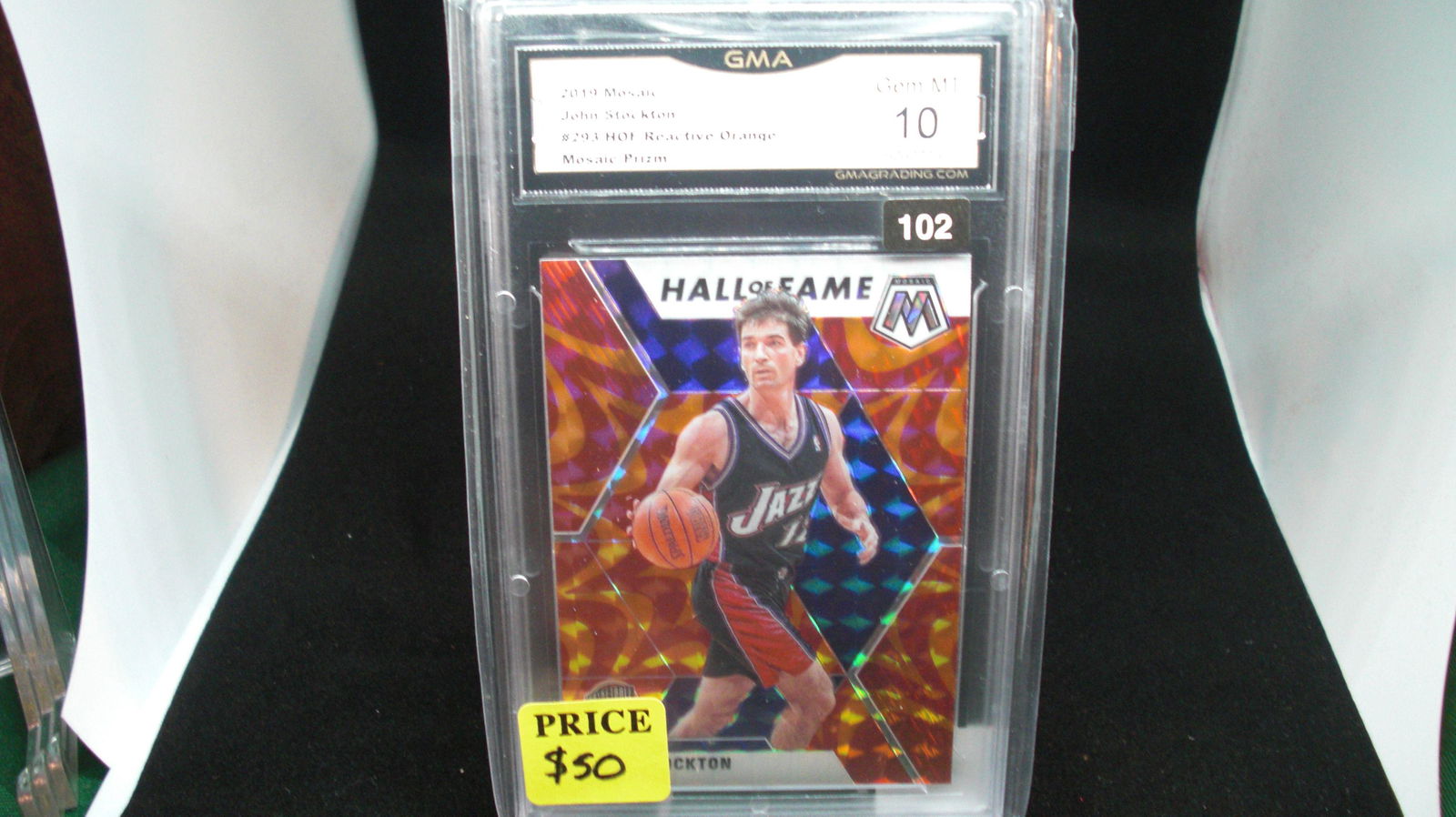 gma graded 2019 orange hof john stockton mint 10 (1 of 1)