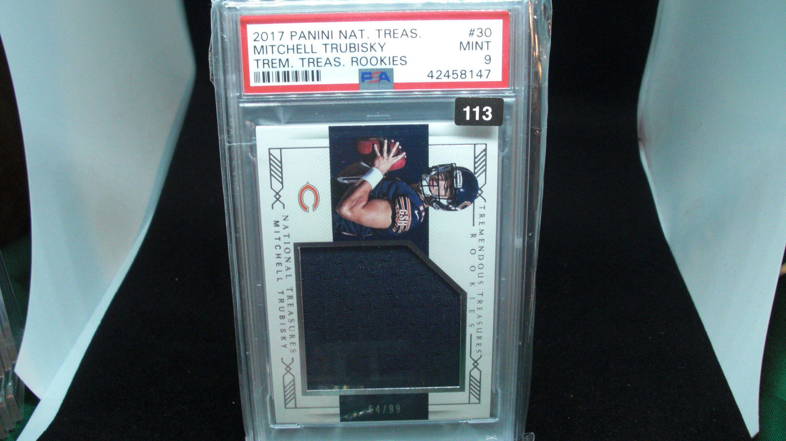 psa graded 2017 mitchell trubisky patch #64/99 mint 9 (1 of 1)