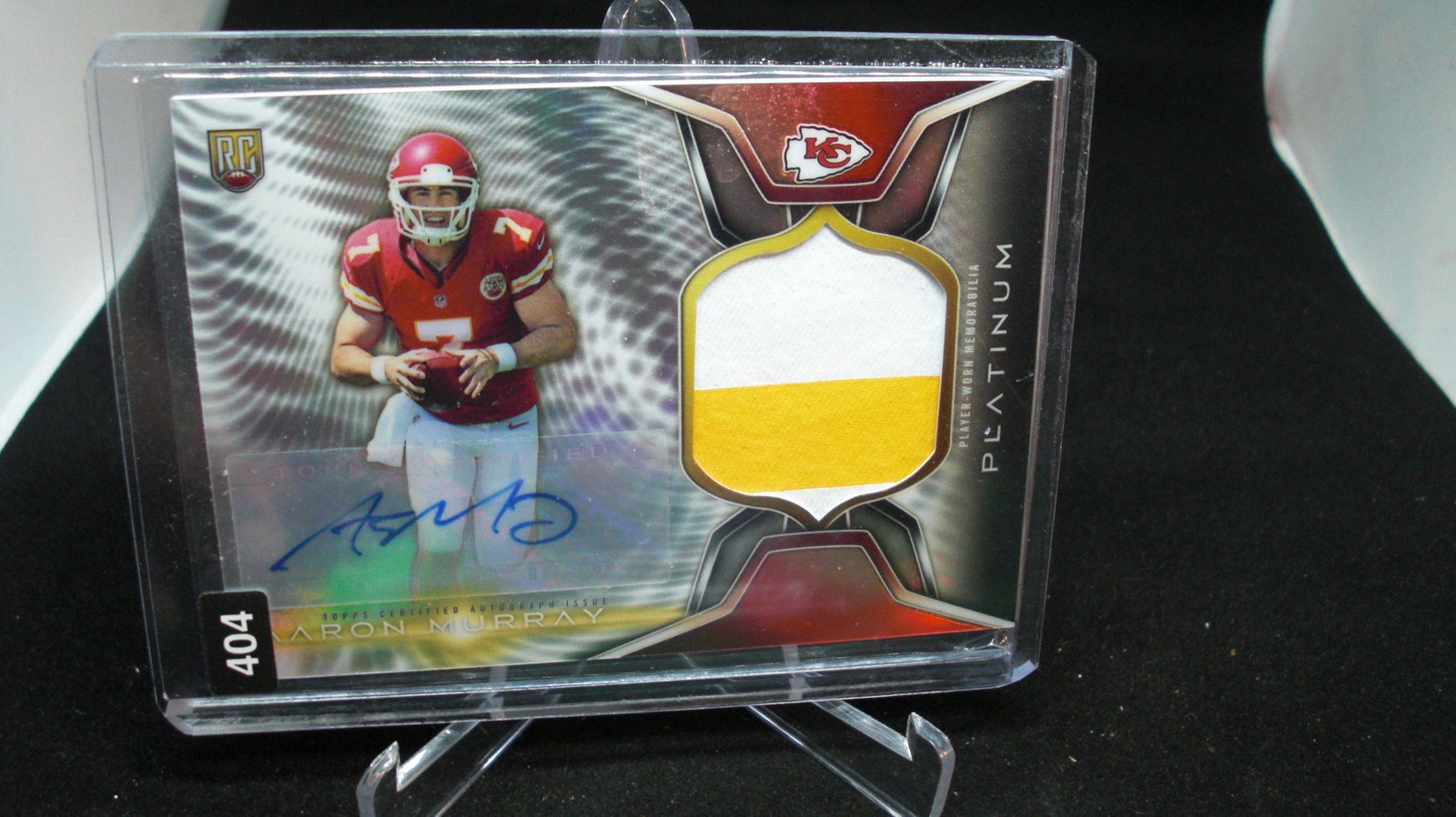 platinum rookie auto/patch aaron murray: in top loader