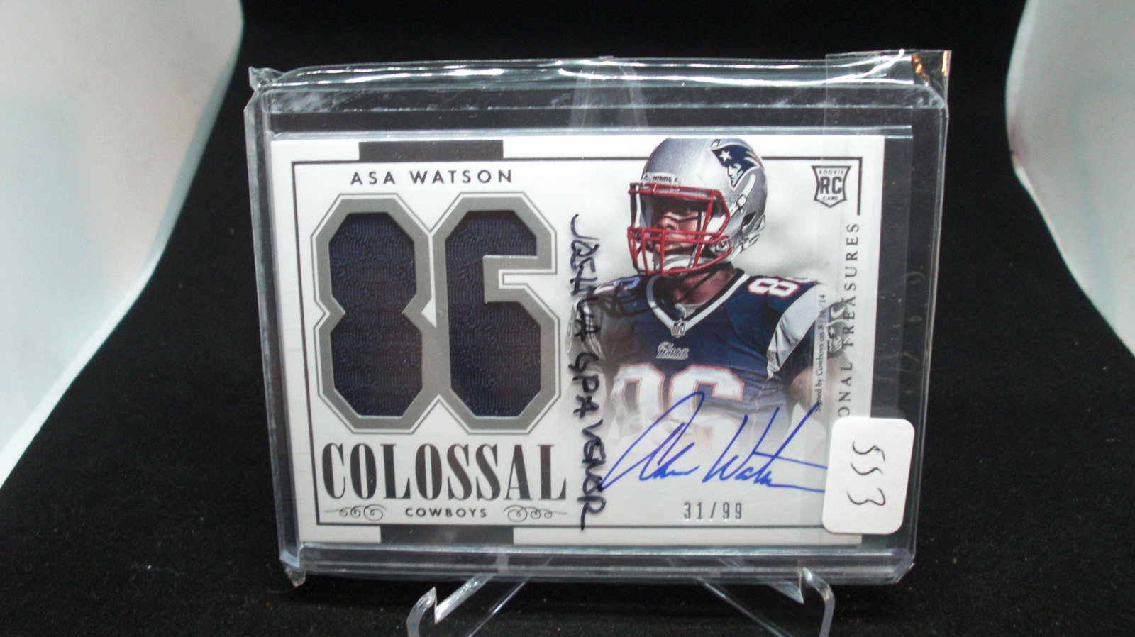 asa watson auto/jersey #31/99 national treasures rookie: in top loader