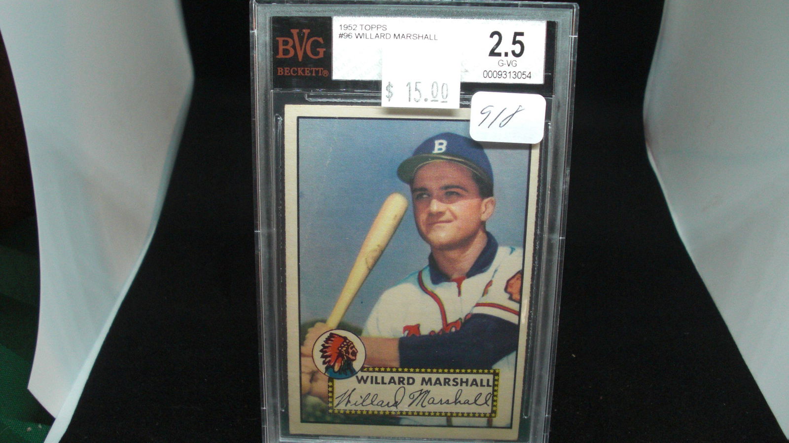 beckett graded 1952 willard marshall mint 2.5 (1 of 1)
