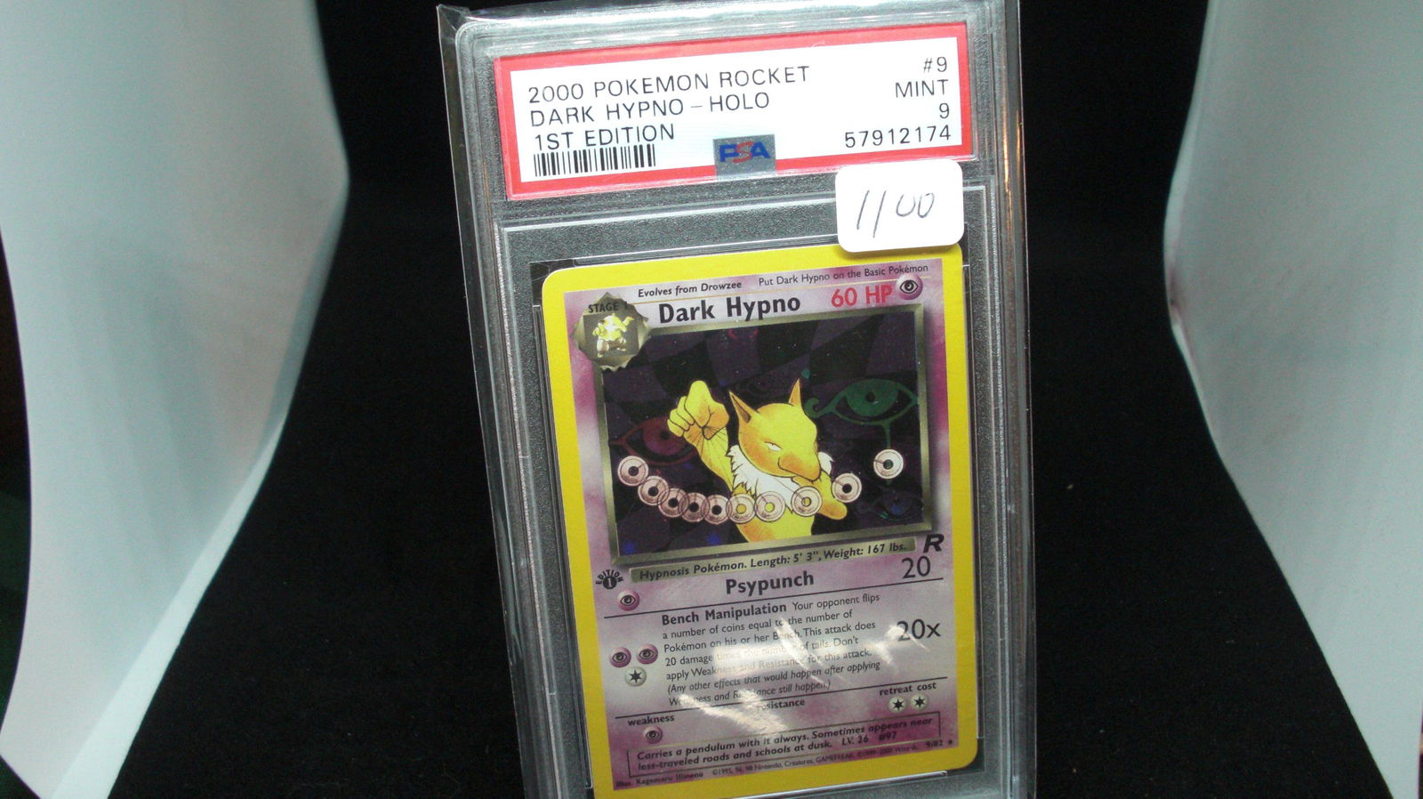 psa graded 2000 dark hypno holo 1st edition mint 9 (1 of 1)
